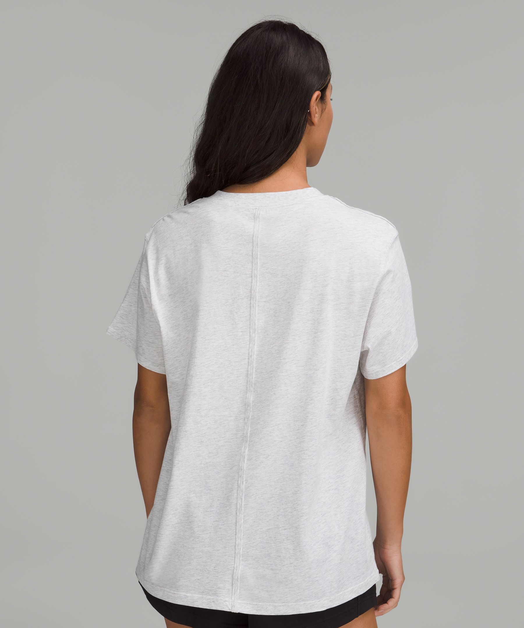 Lululemon All Yours Short Sleeve Train In Speckle Rhino Grey/black