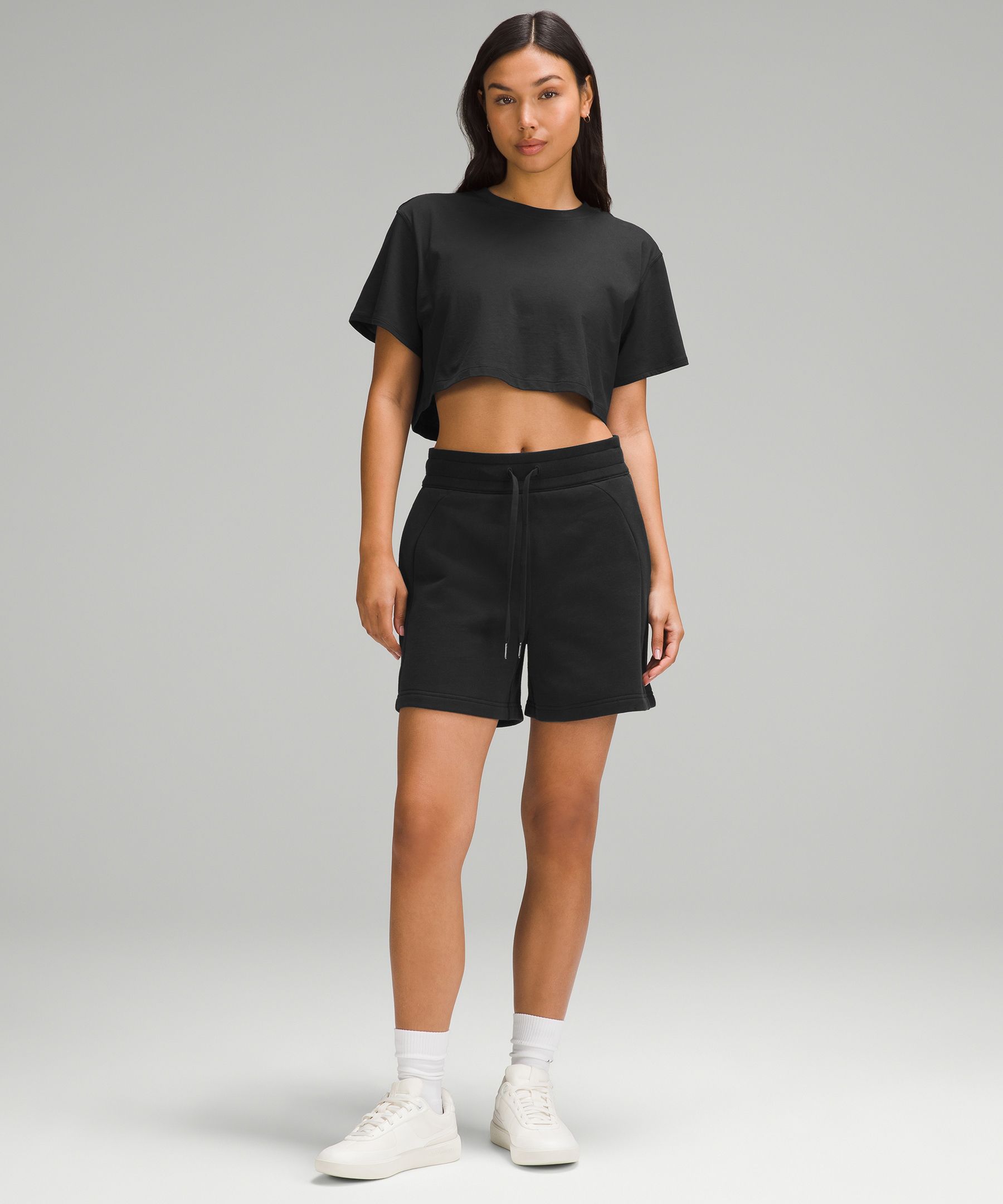 Lululemon All Yours Cropped T-Shirt *Graphic - Black - lulu fanatics