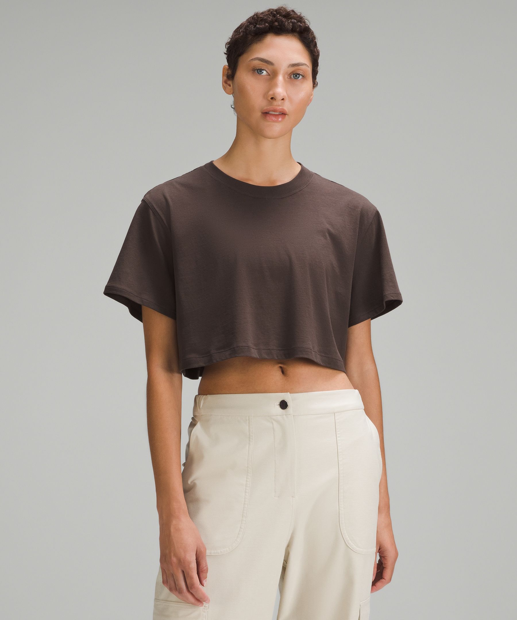 Lululemon All Yours Cropped T-Shirt - Lip Gloss - lulu fanatics