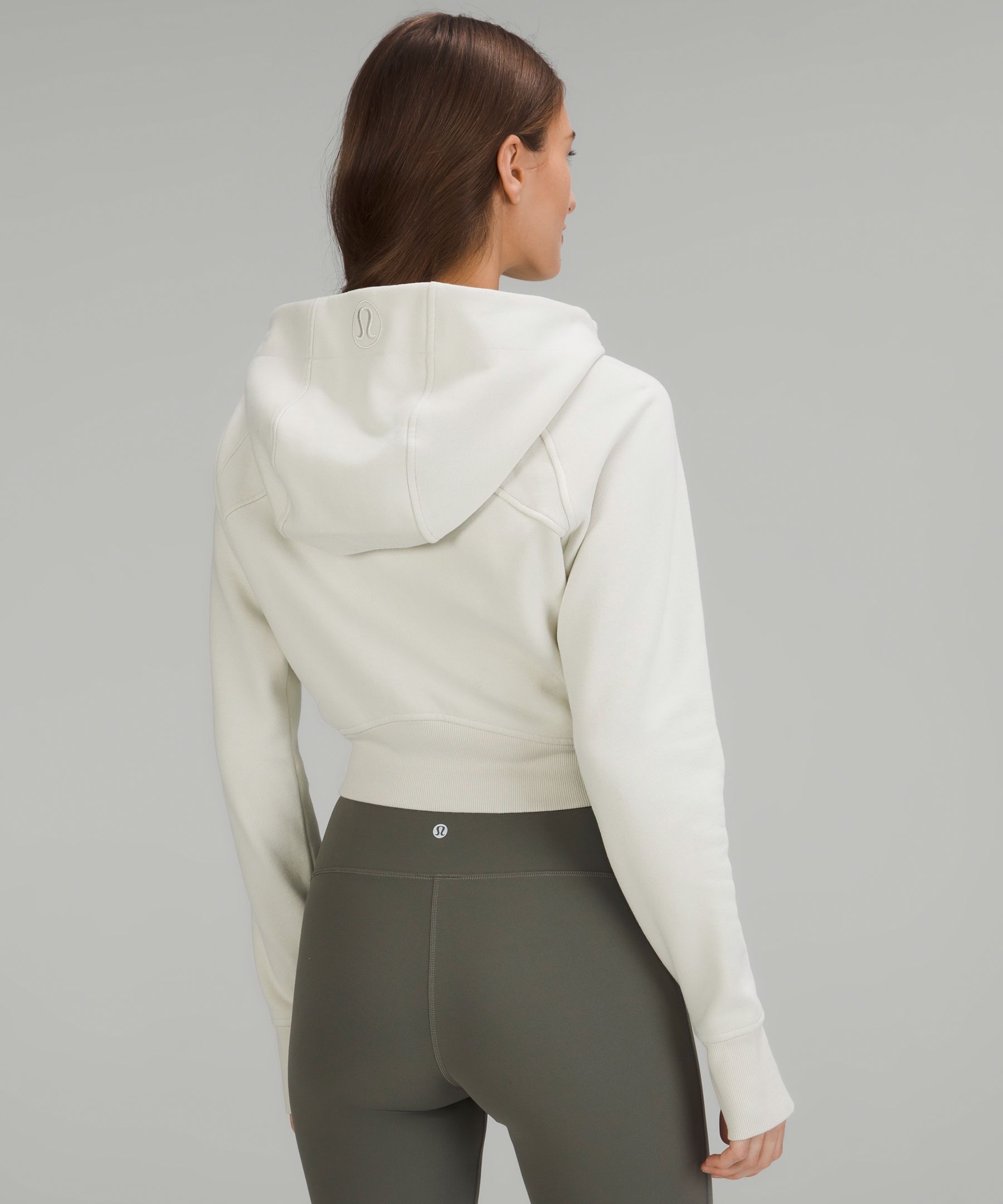 Shop Lululemon Scuba Full-zip Cropped Hoodie