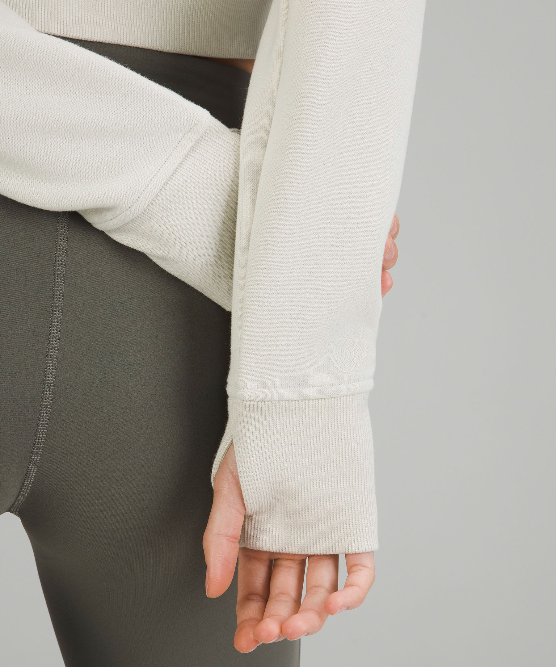 Shop Lululemon Scuba Full-zip Cropped Hoodie