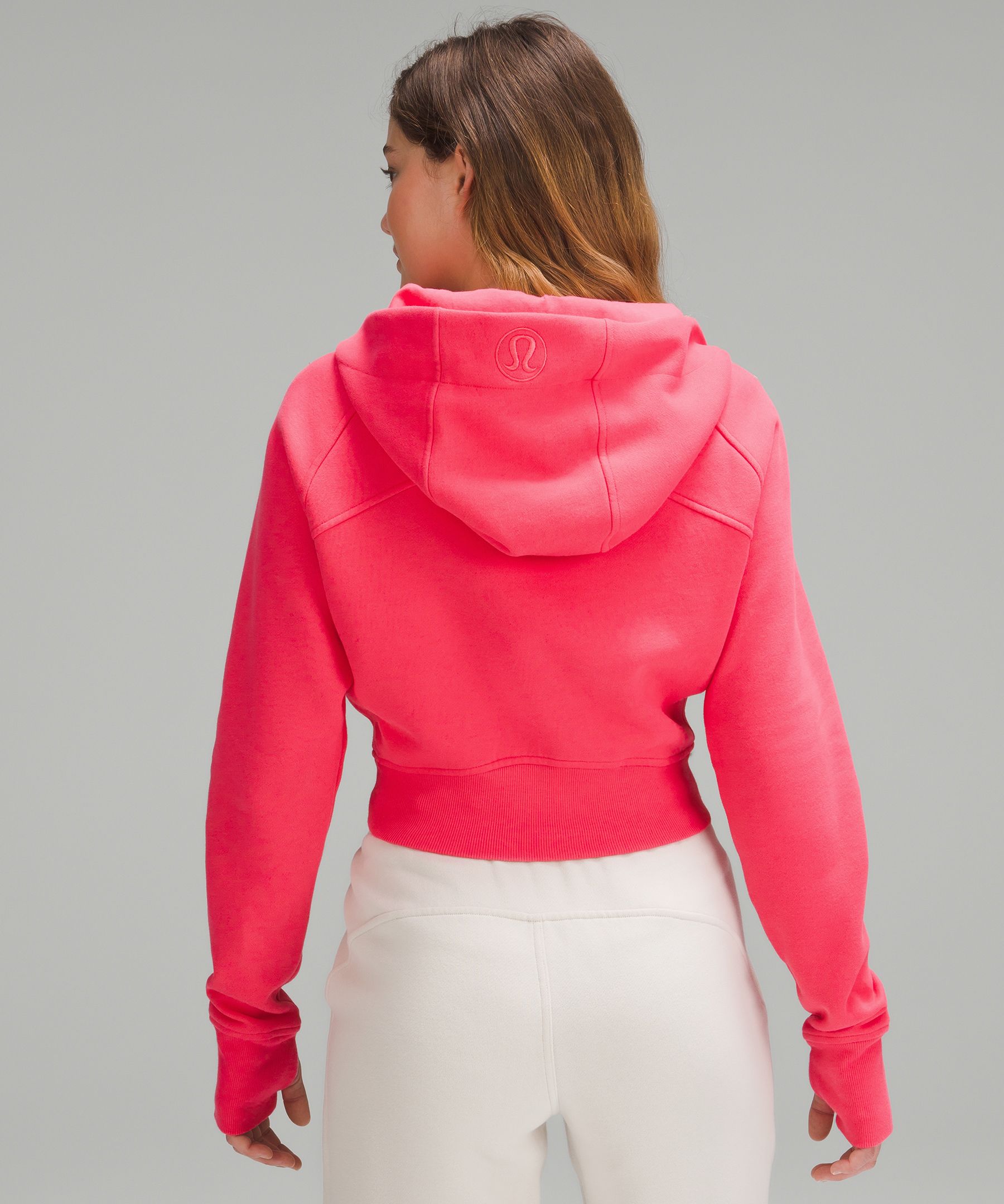 A whole table of @lululemon Scuba Cropped hoodies restocked