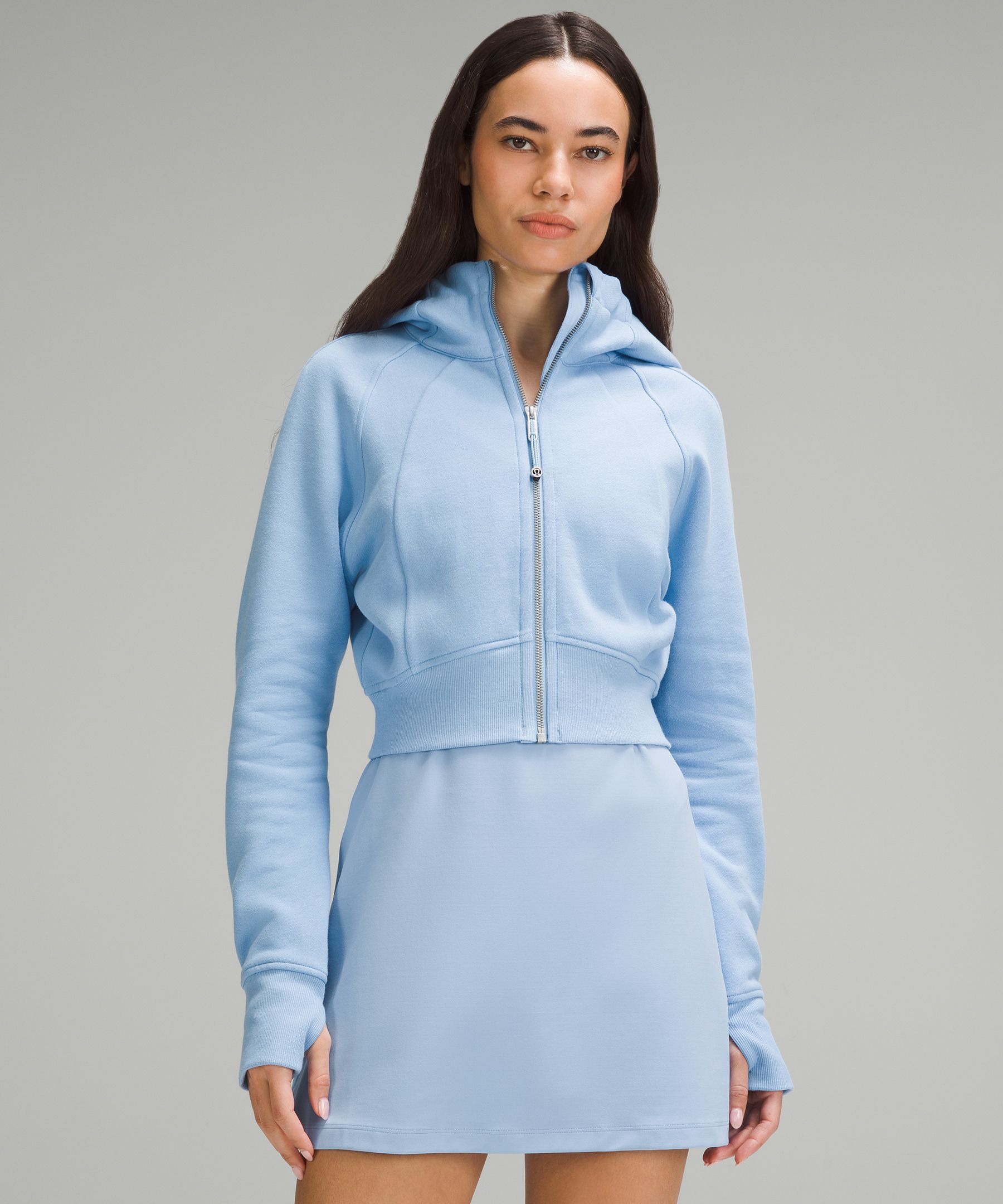 Shop Lululemon Scuba Full-zip Cropped Hoodie