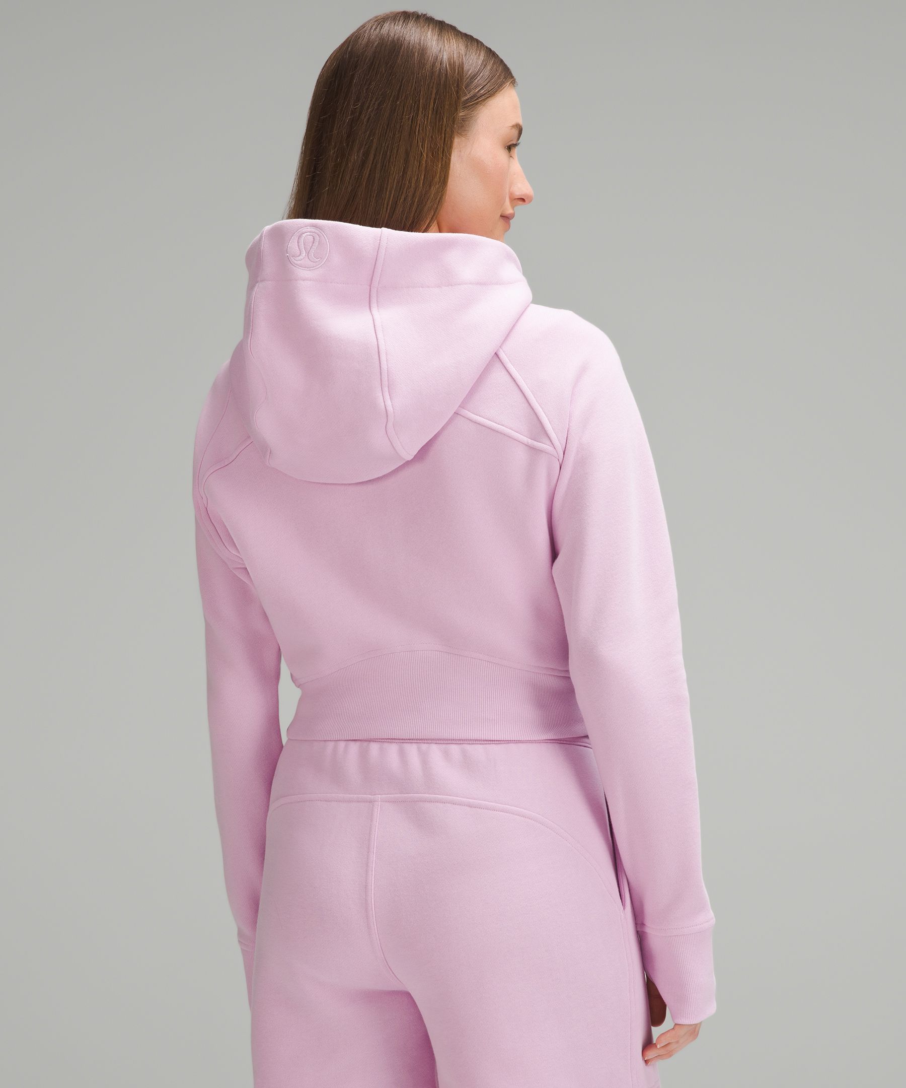 Shop Lululemon Scuba Full-zip Cropped Hoodie