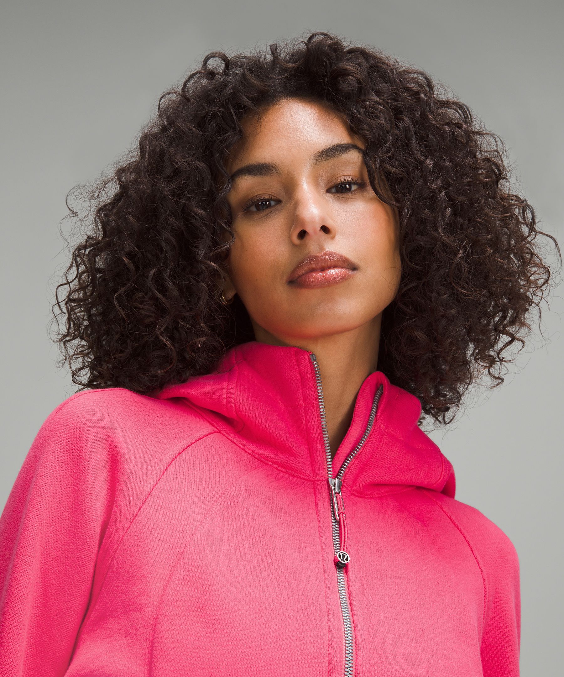 Shop Lululemon Scuba Full-zip Cropped Hoodie