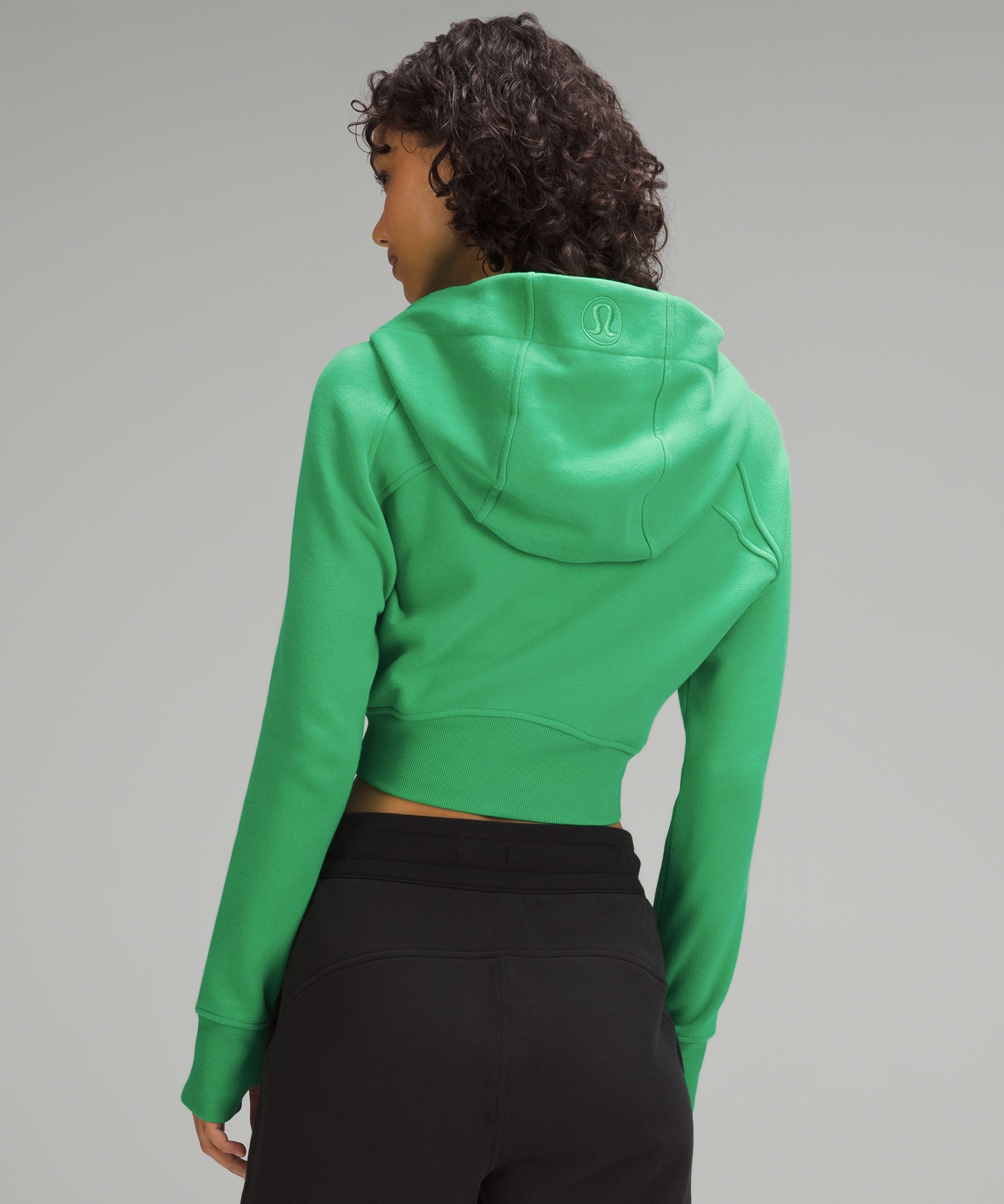 Shop Lululemon Scuba Full-zip Cropped Hoodie