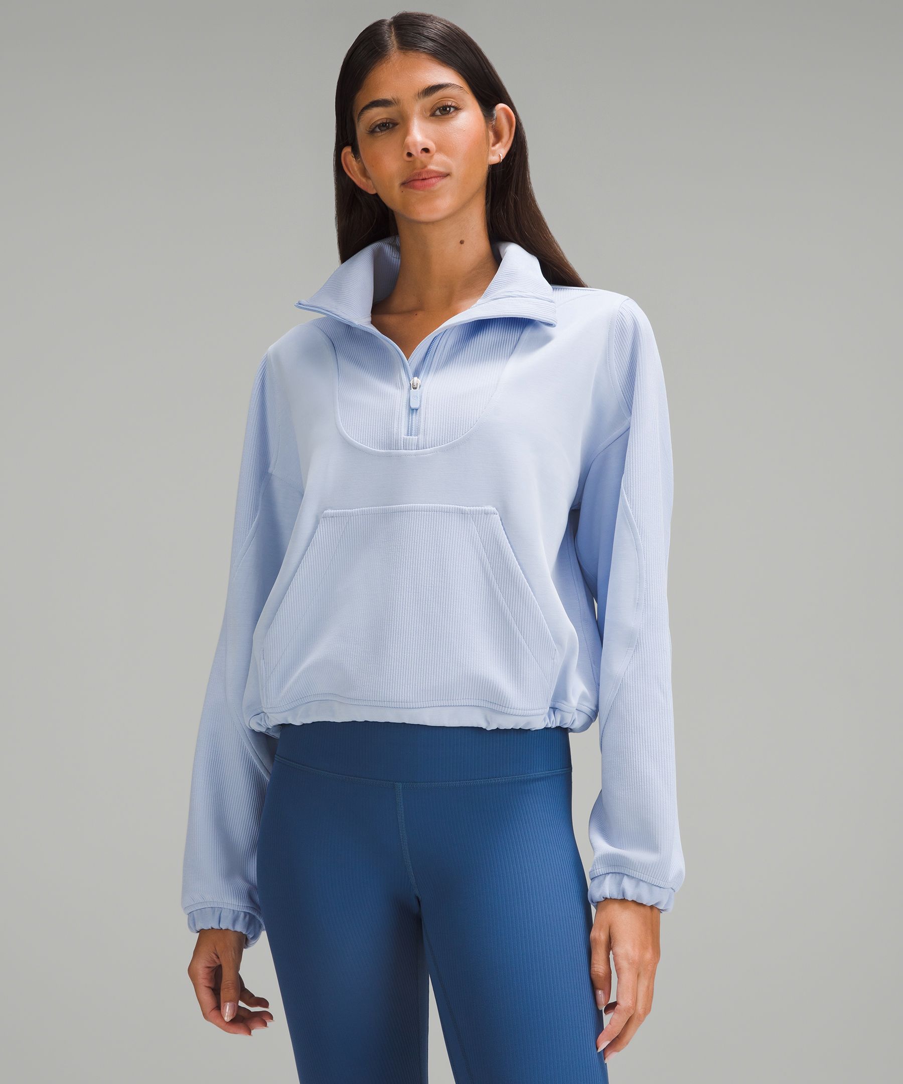 Lululemon Brushed Softstreme Ribbed Half Zip | ModeSens