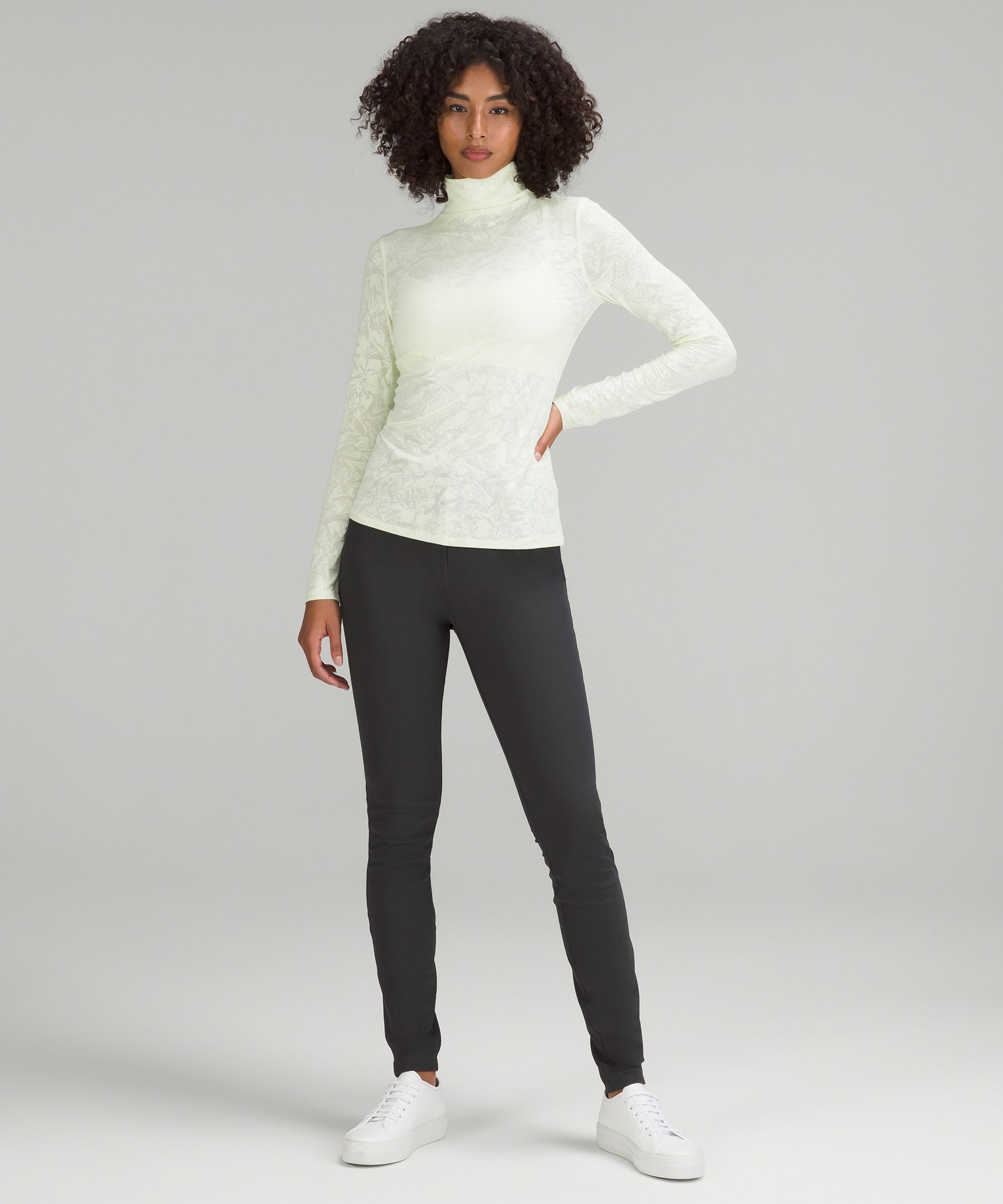 C139 Lulu Jacquard Long Sleeves Round Neck Quick Dry Yoga Top