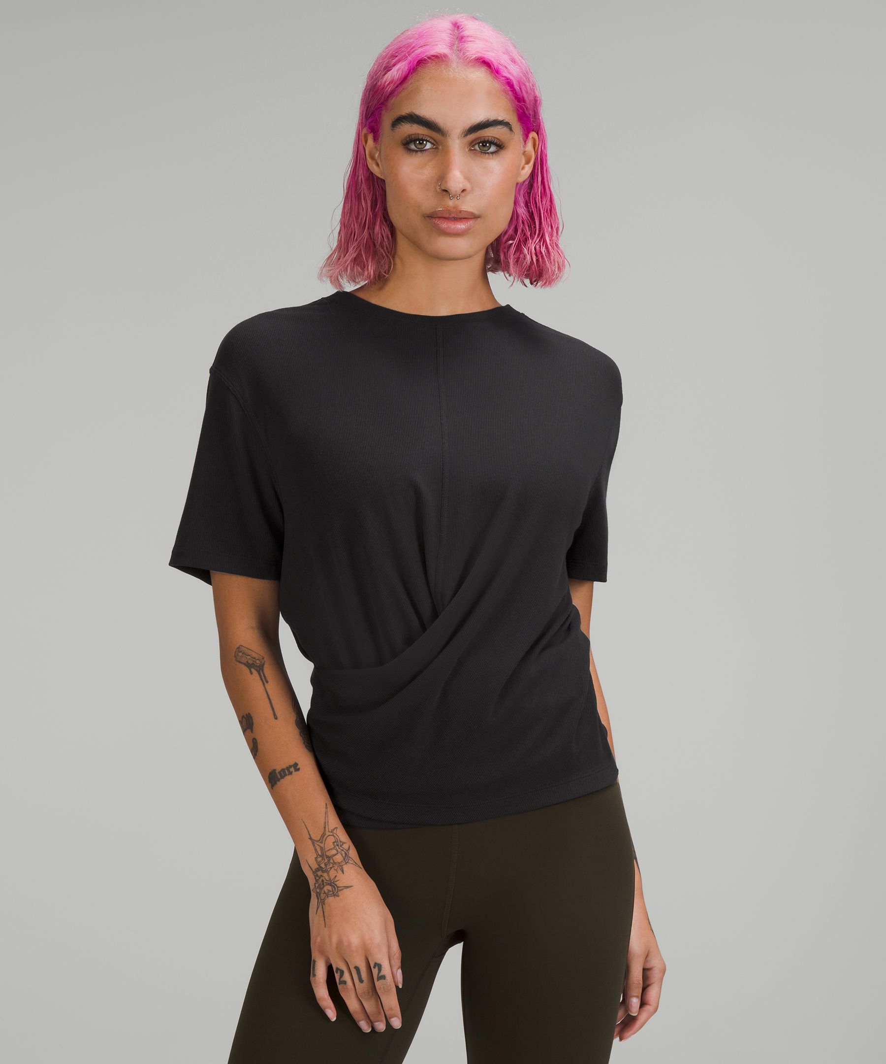 Lululemon Ribbed Modal Silk Twist-Back Yoga Long Sleeve Shirt - Retail $78