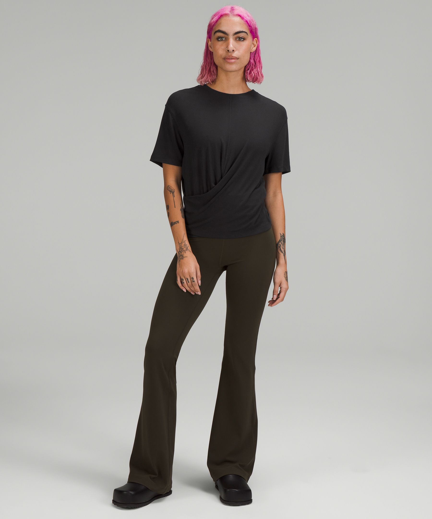 Ribbed Modal-blend Top - Black - Ladies