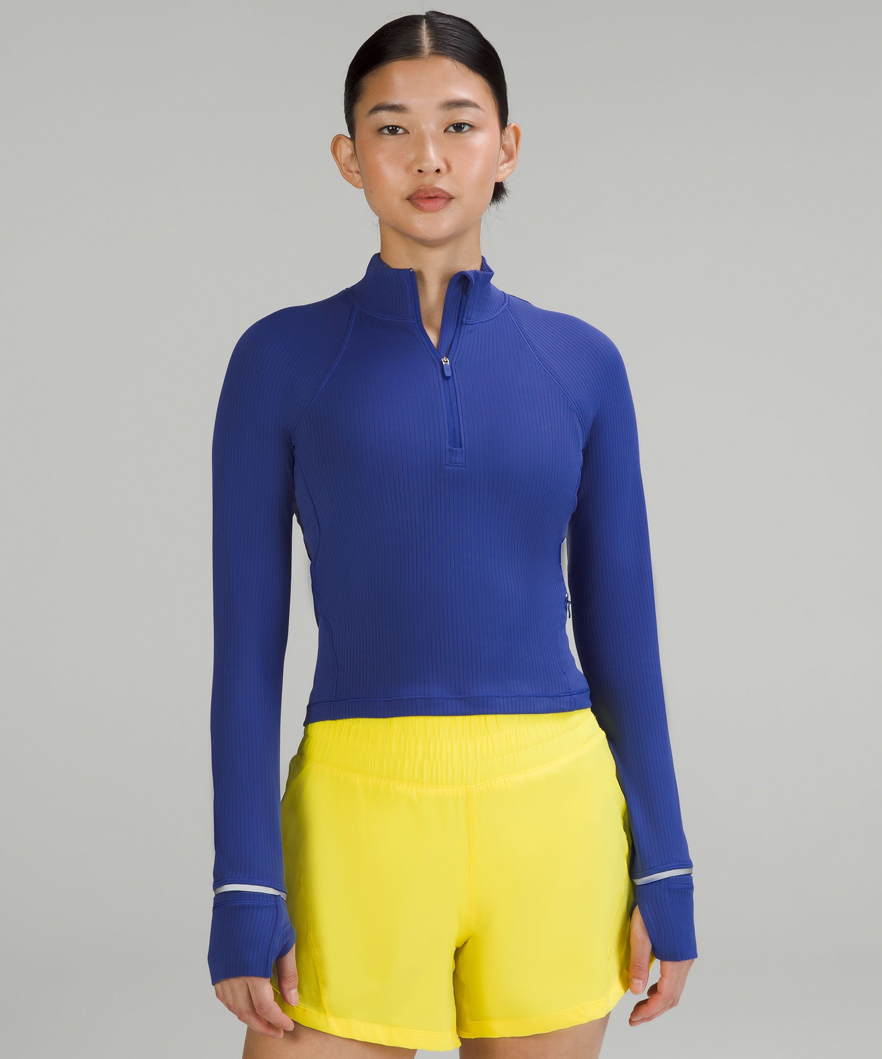 Lululemon It's Rulu Run Cropped Half Zip Ribbed