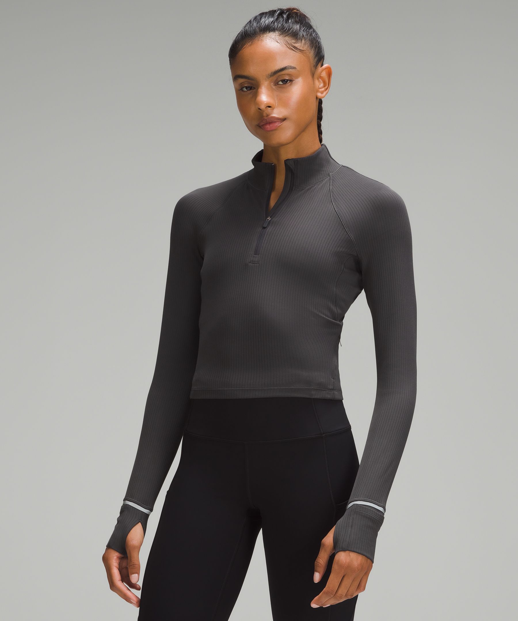 It's Rulu Ribbed Cropped Half Zip