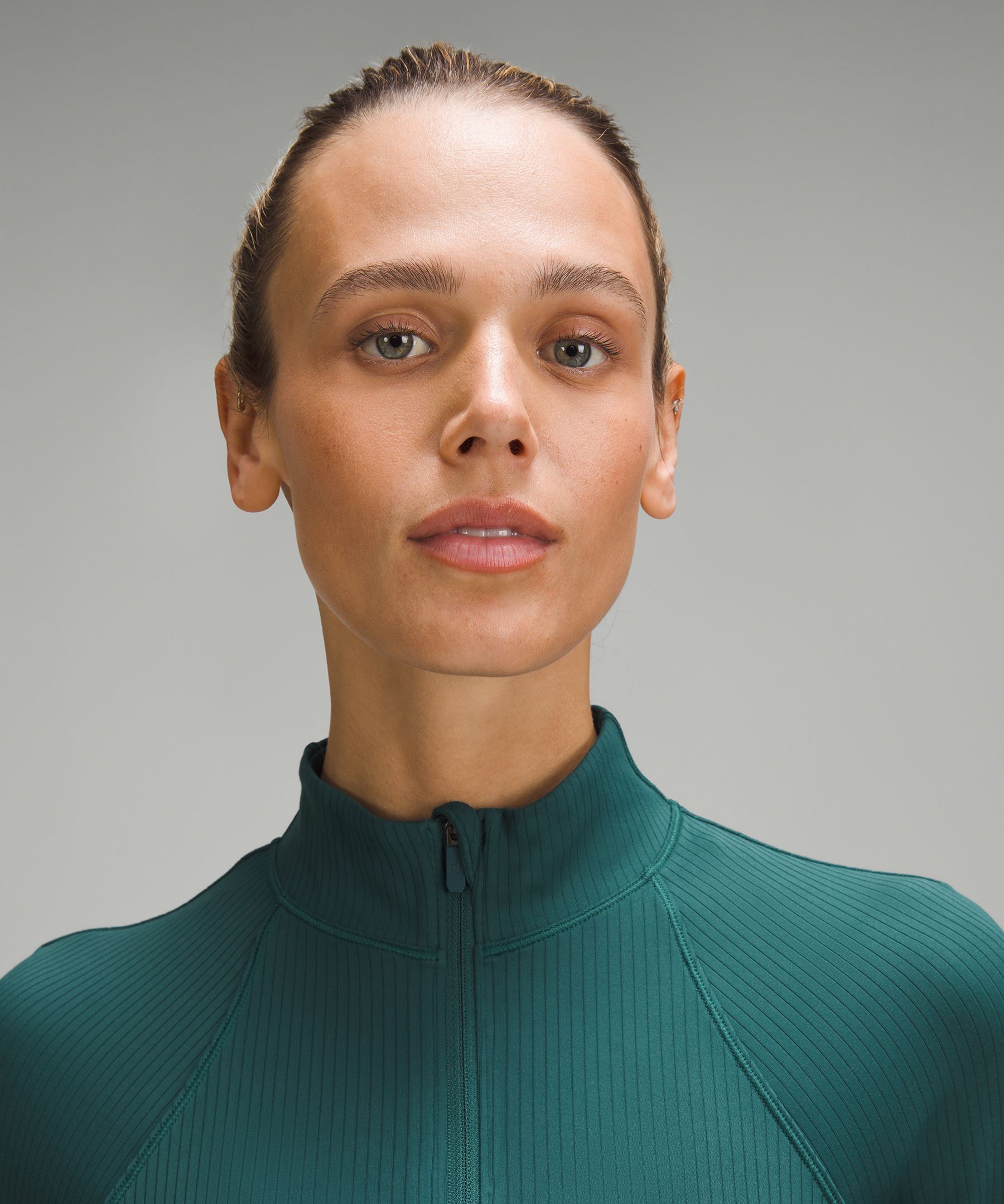 Lululemon It's Rulu Ribbed Cropped Half Zip