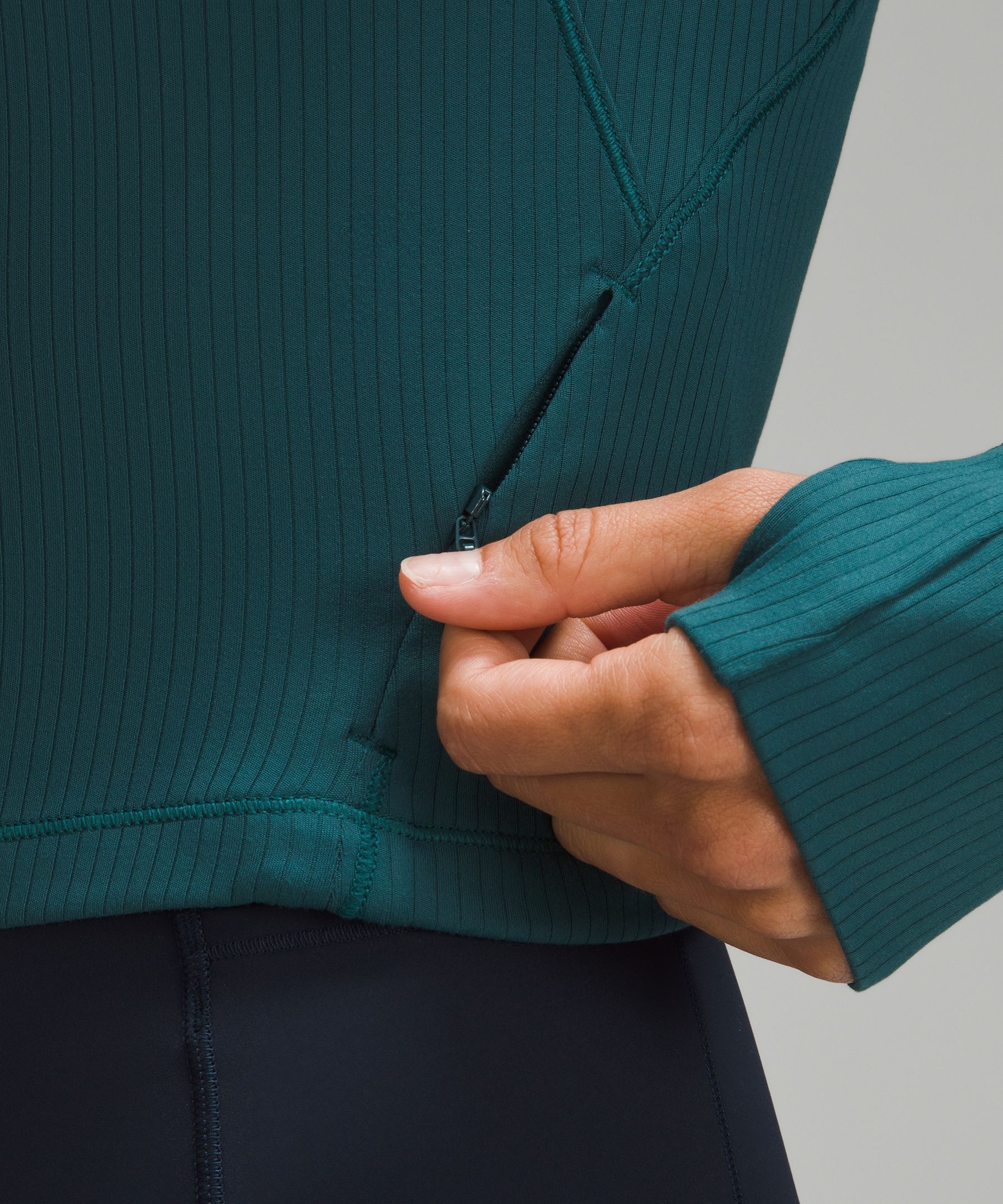 Lululemon It's Rulu Ribbed Cropped Half Zip