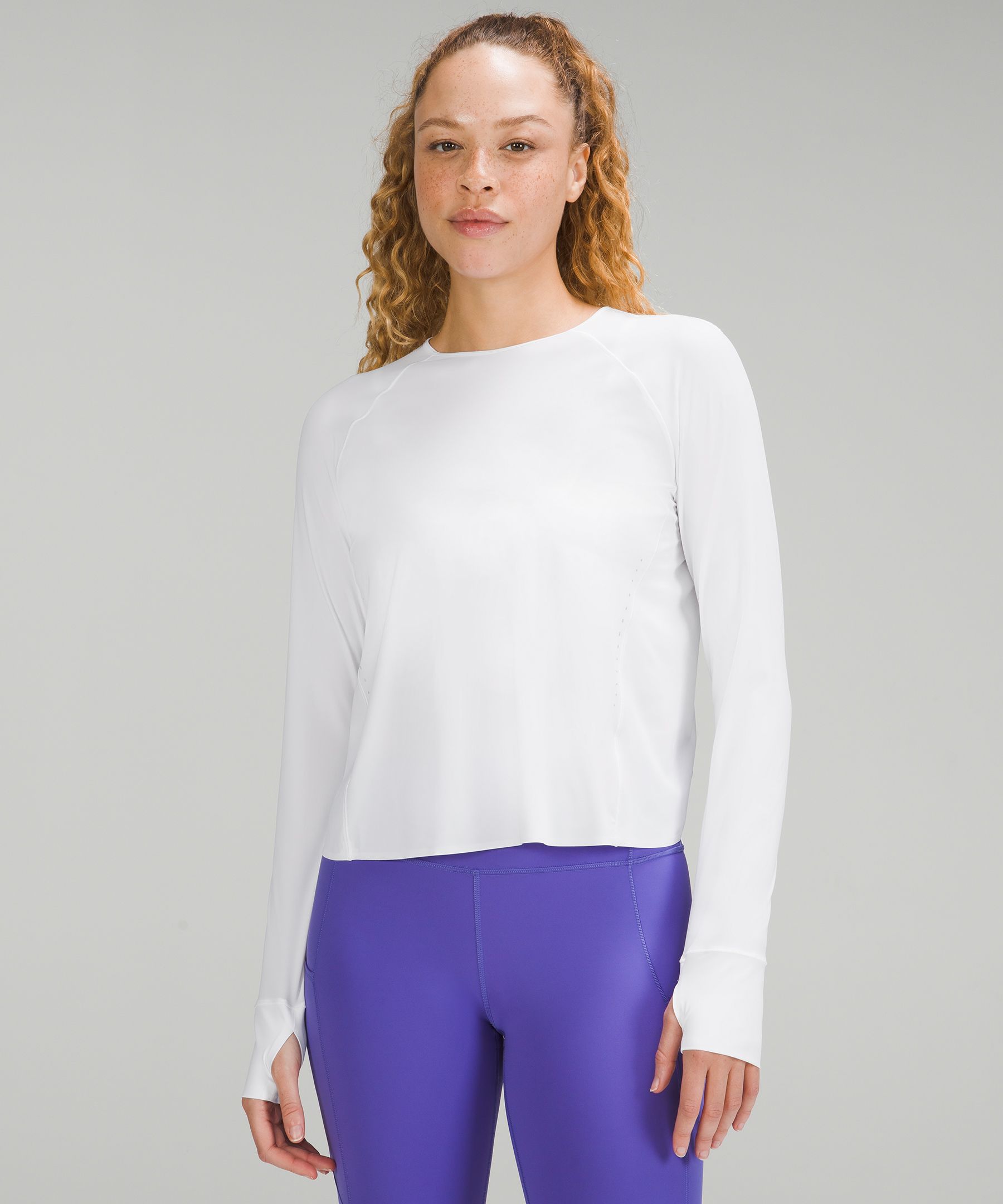 Lululemon Uv Protection Running Long Sleeve Shirt In White