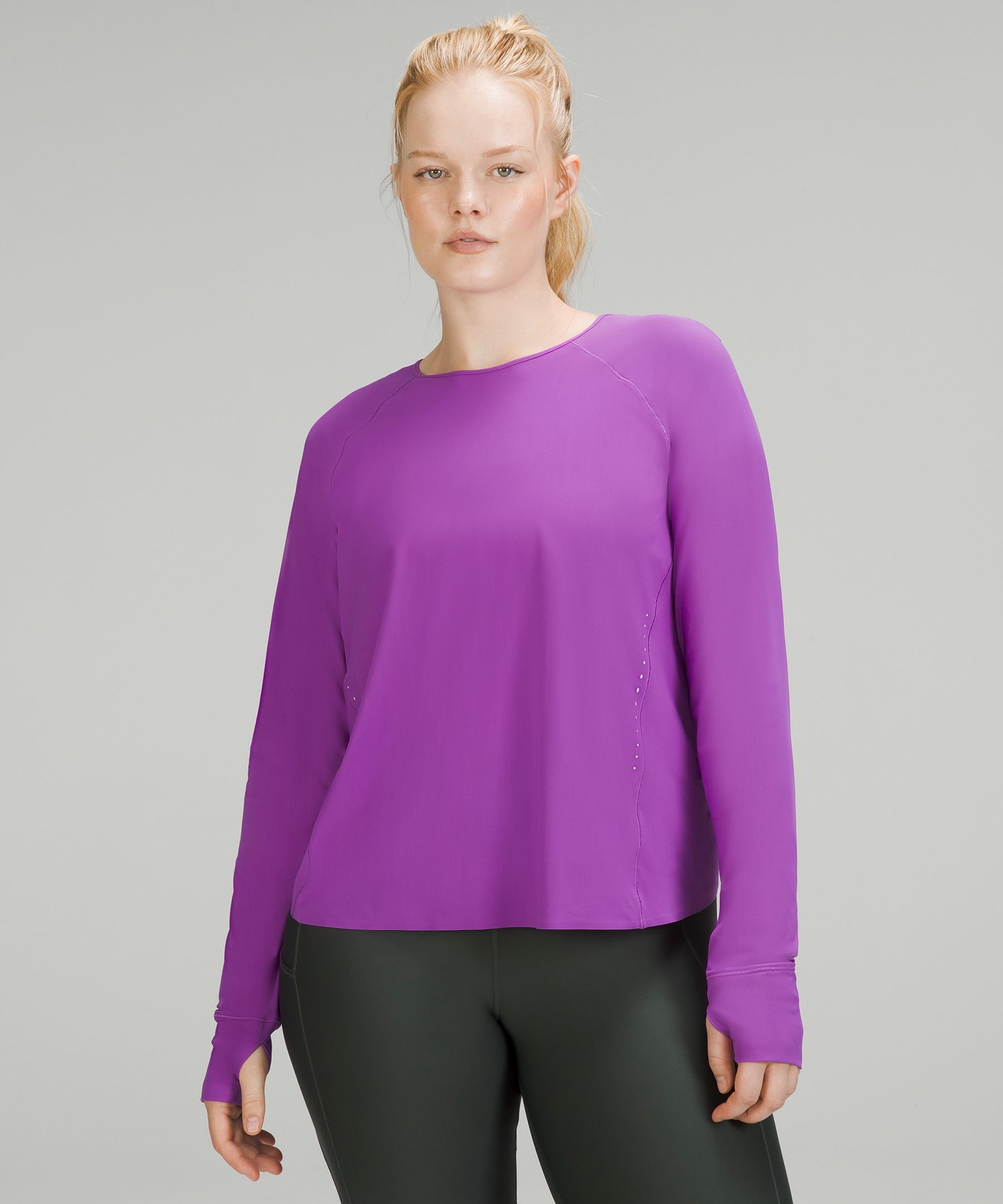 Lululemon Uv Protection Running Long Sleeve Shirt In Moonlit Magenta