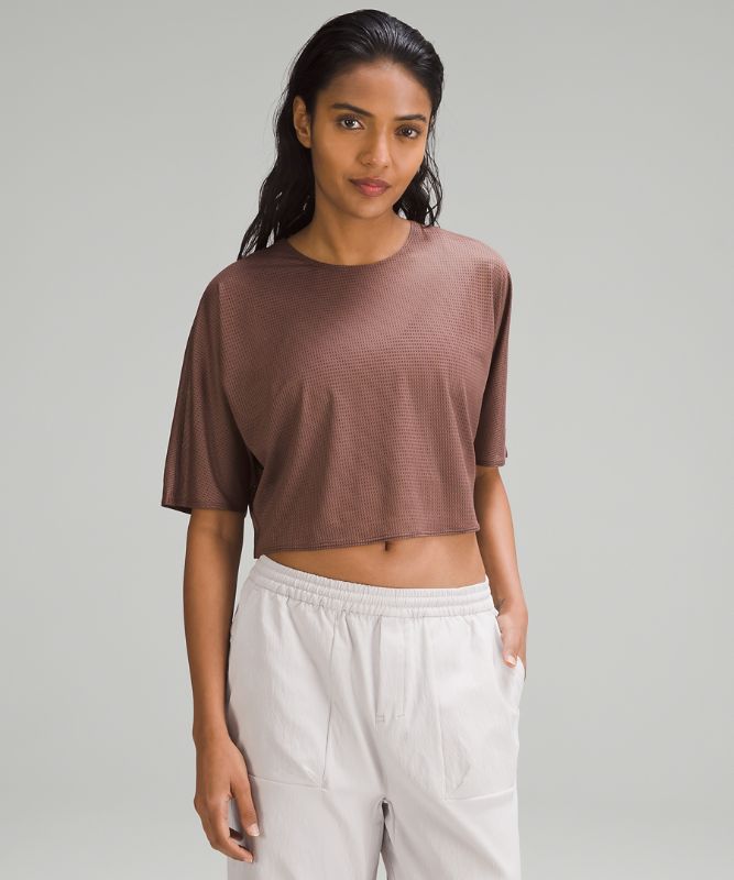 lululemon lab Women's Grid Mesh Short-Sleeve Shirt *Graphic