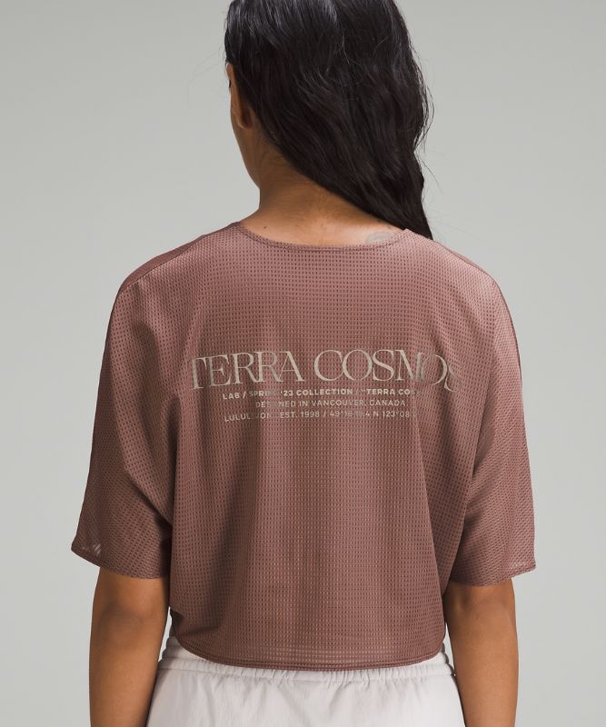 Camiseta de manga corta de malla lululemon lab para mujer *Gráfico 