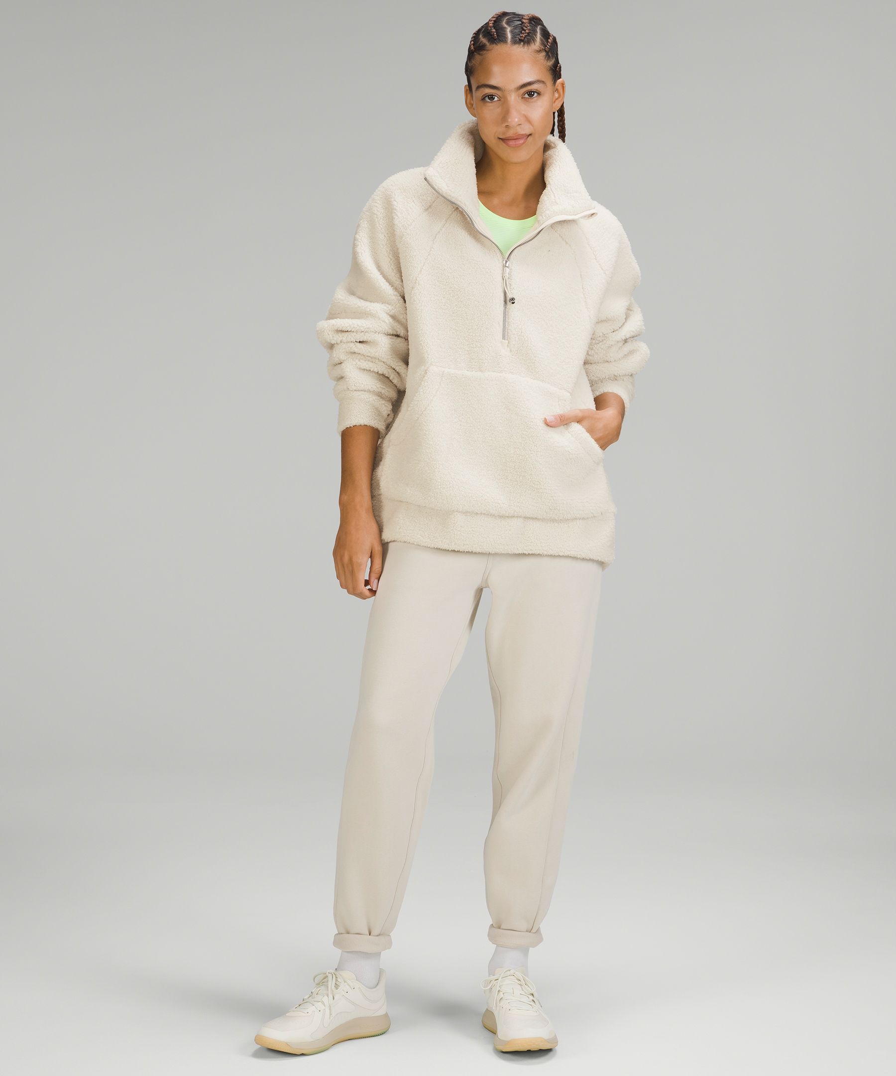 Scuba Oversized Fleece Funnel-Neck Half-Zip *Long