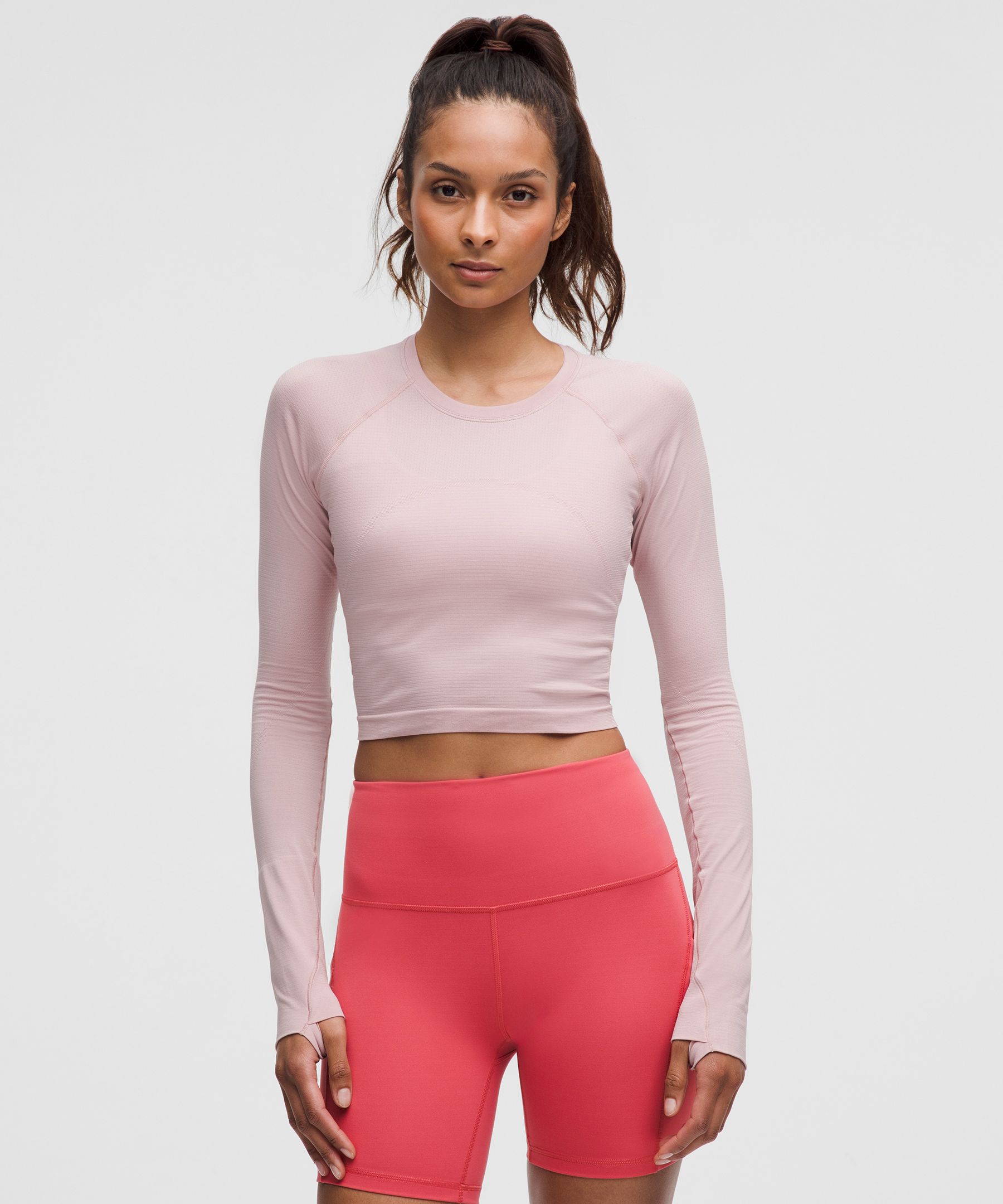 Swiftly Tech Cropped Long-Sleeve Shirt 2.0 - Pink