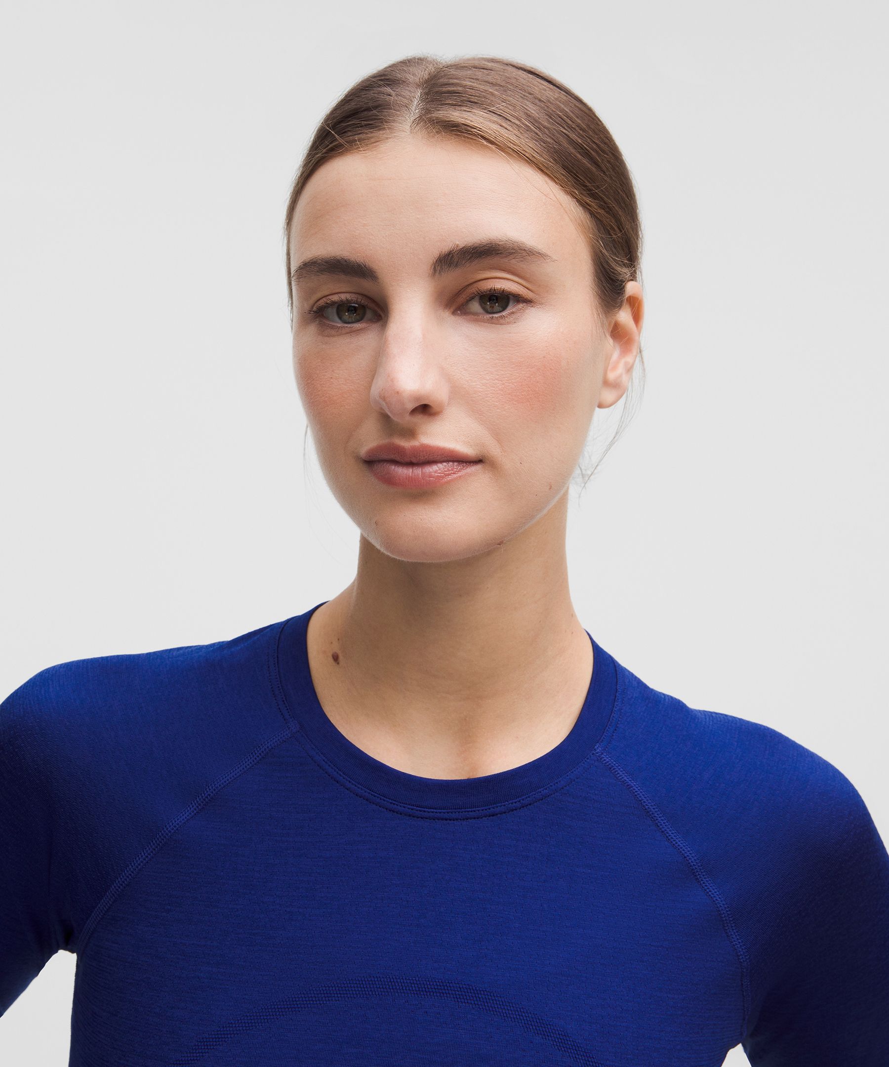 Lululemon Swiftly Tech Cropped Long-sleeve Shirt 2.0 In Blue