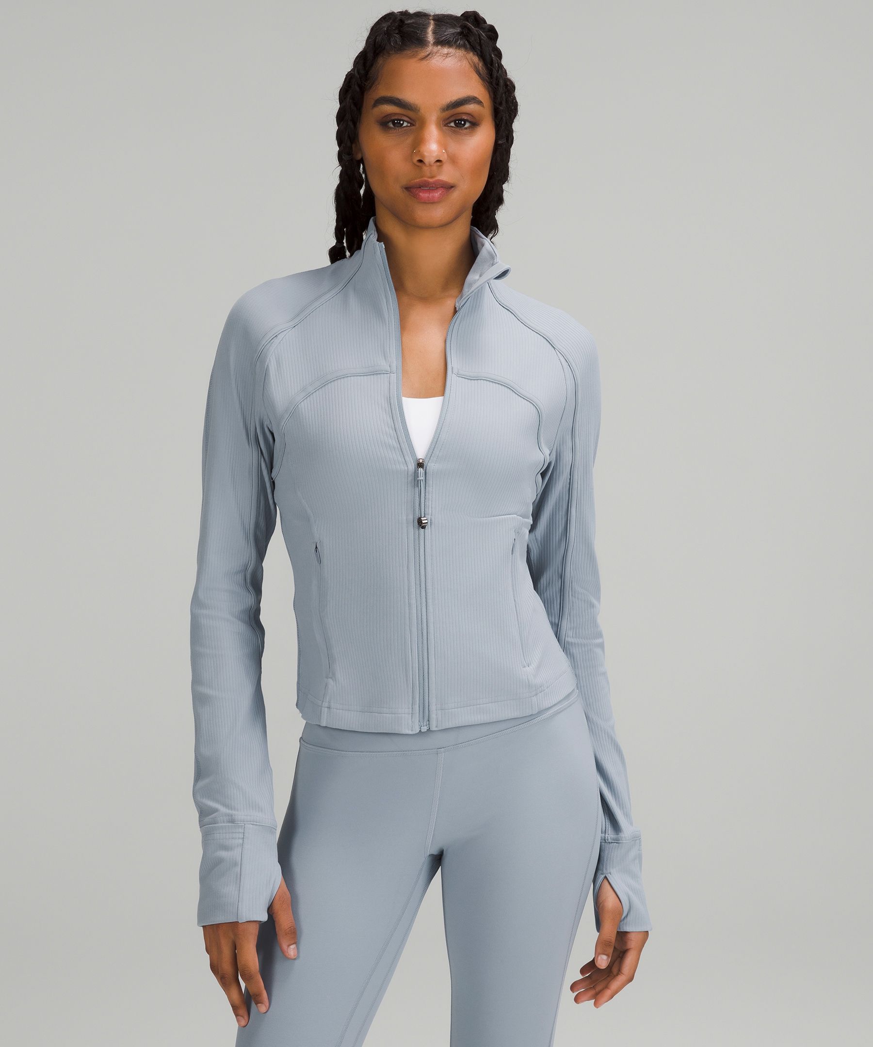 Lululemon Ribbed Nulu Cropped Define Jacket In Tidewater Teal