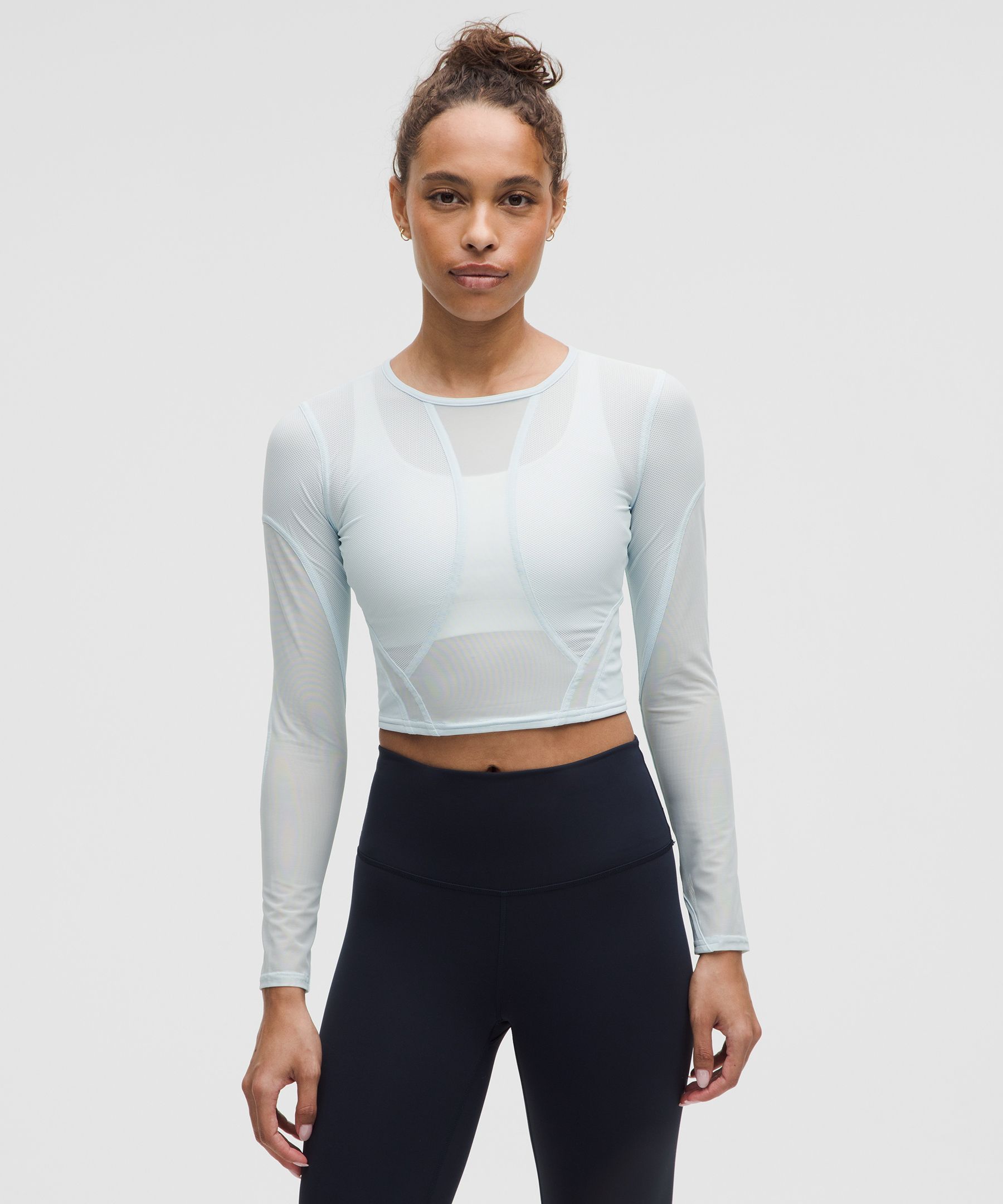 Lululemon Set The Course White Mesh Short Sleeve Top 6