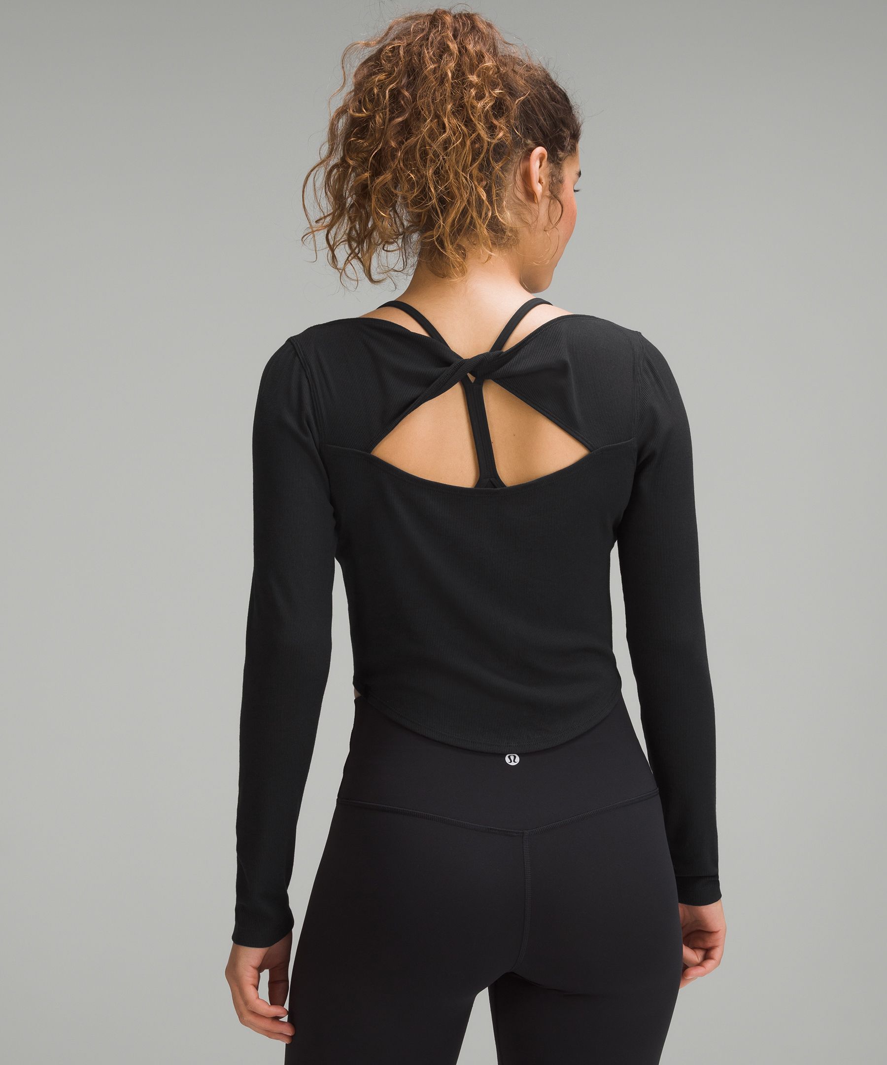 Lululemon Ribbed Modal Silk Twist-Back Yoga Long Sleeve Shirt - Retail $78