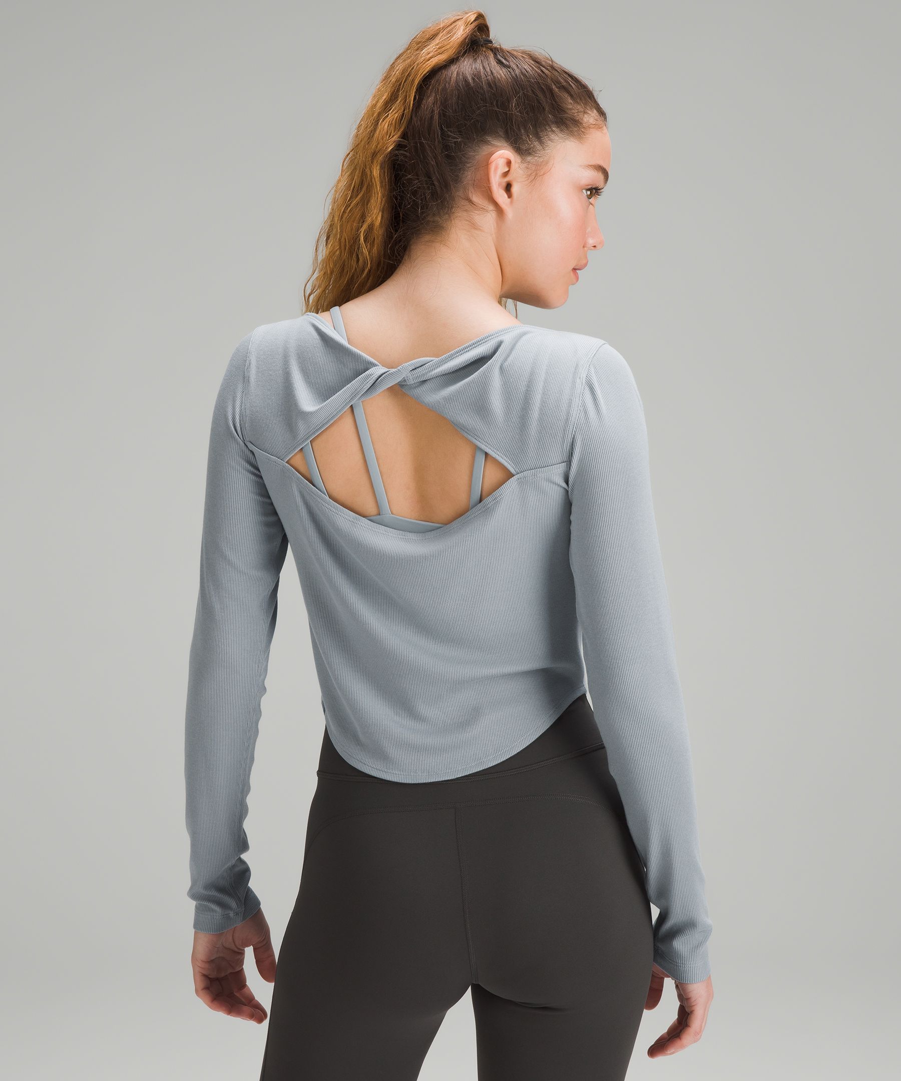 Modal Silk Twist- Back Yoga Long Sleeve