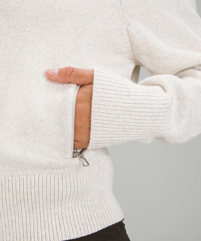 Pullover aus Baumwollmischung mit durchgehendem Reißverschluss