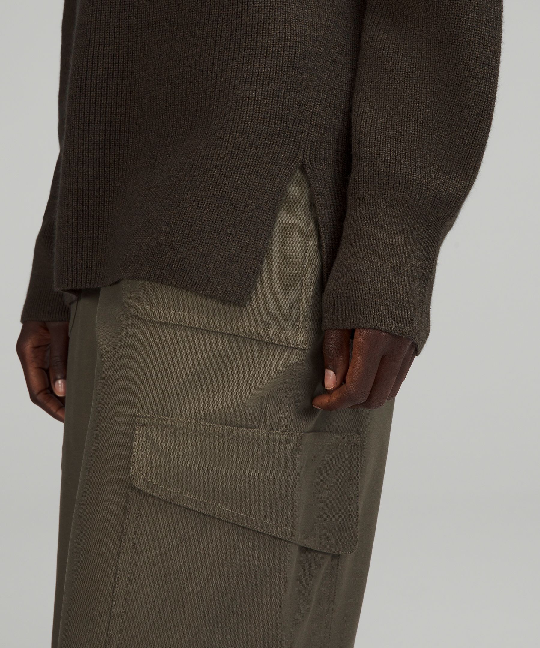 Merino Wool-Blend 羅紋圓領毛衣
