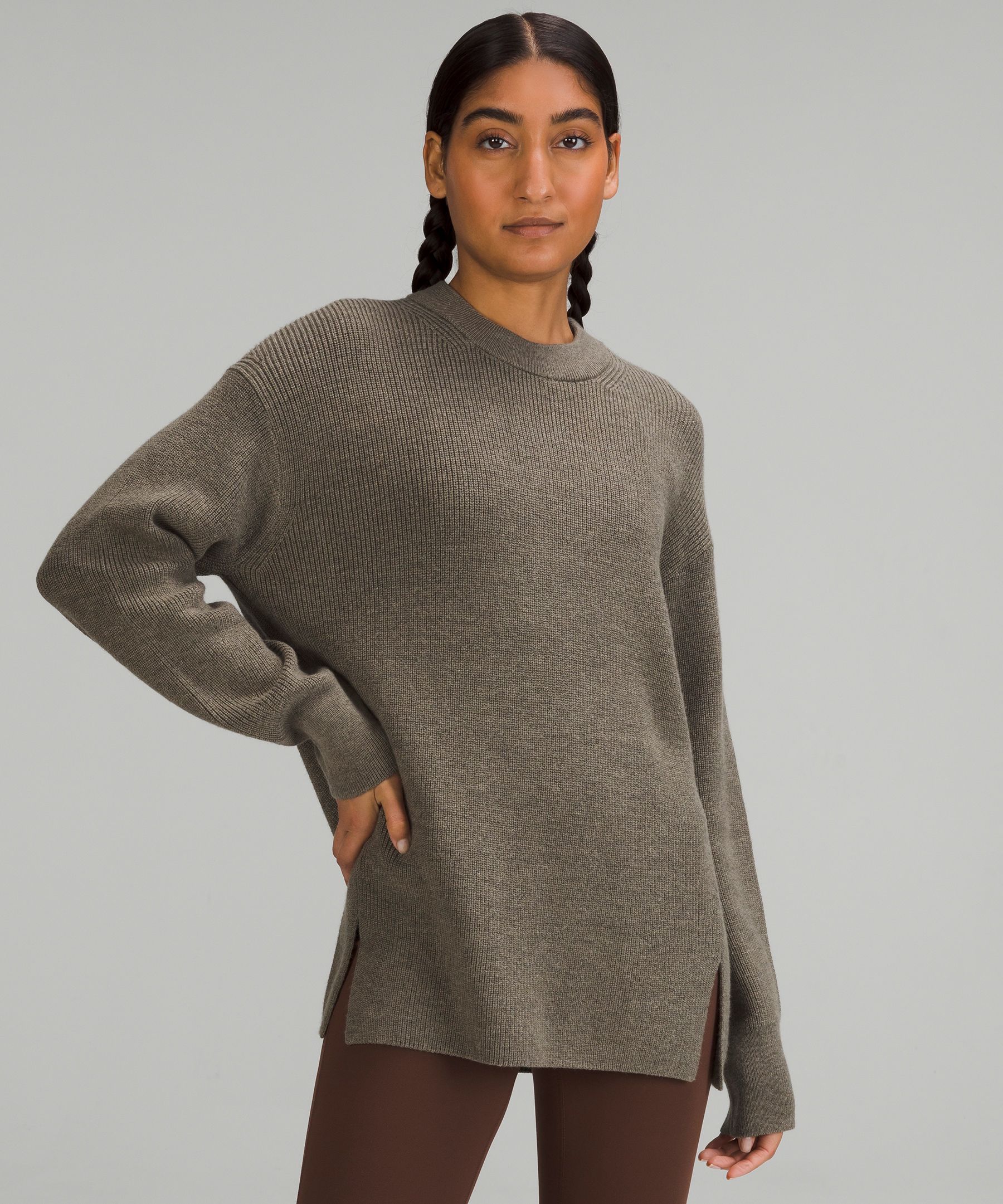 Lululemon Merino Wool-Blend Ribbed Turtleneck Sweater - Powder