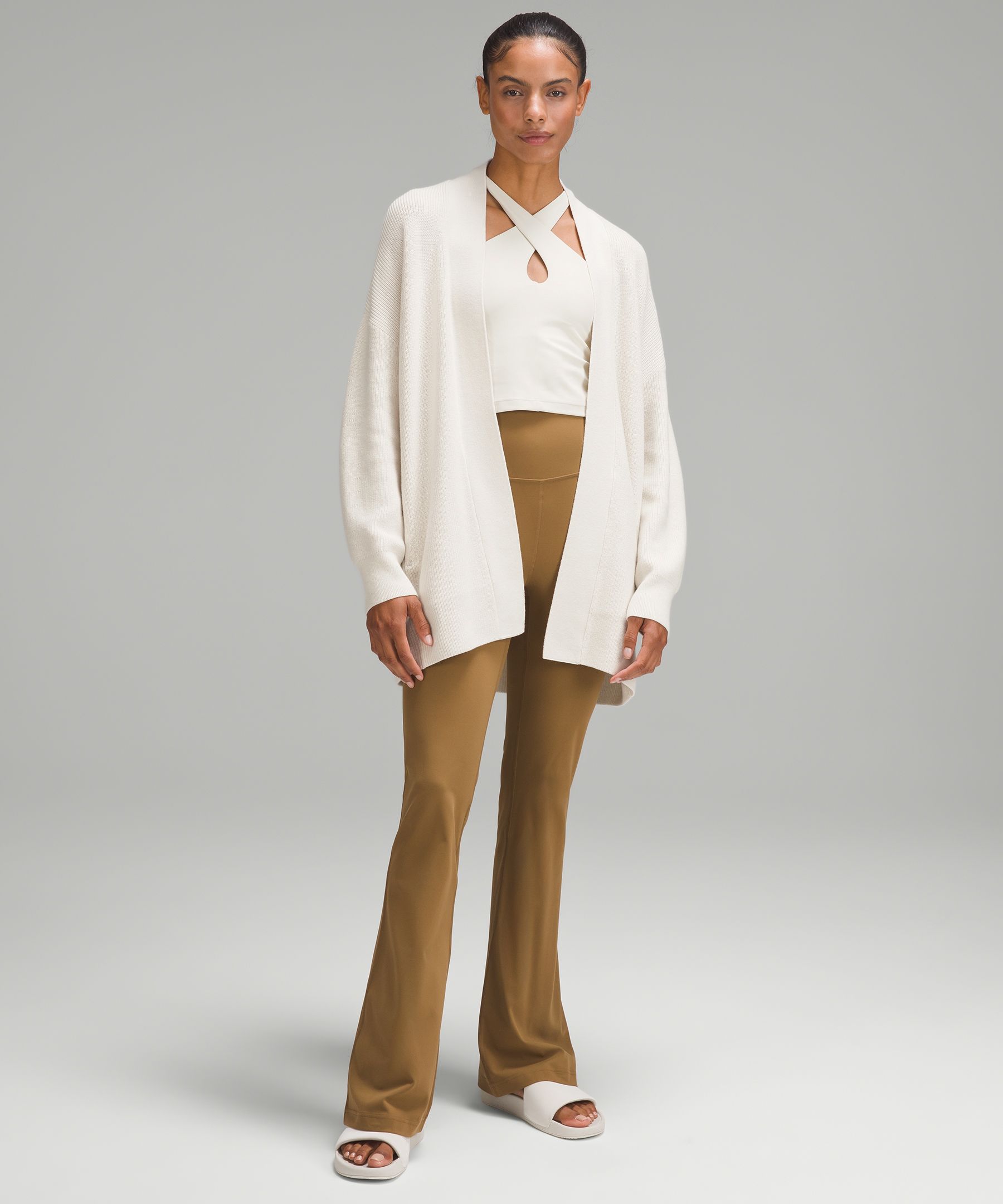 Merino Wool-Blend Ribbed Long Wrap Sweater | Lululemon FR