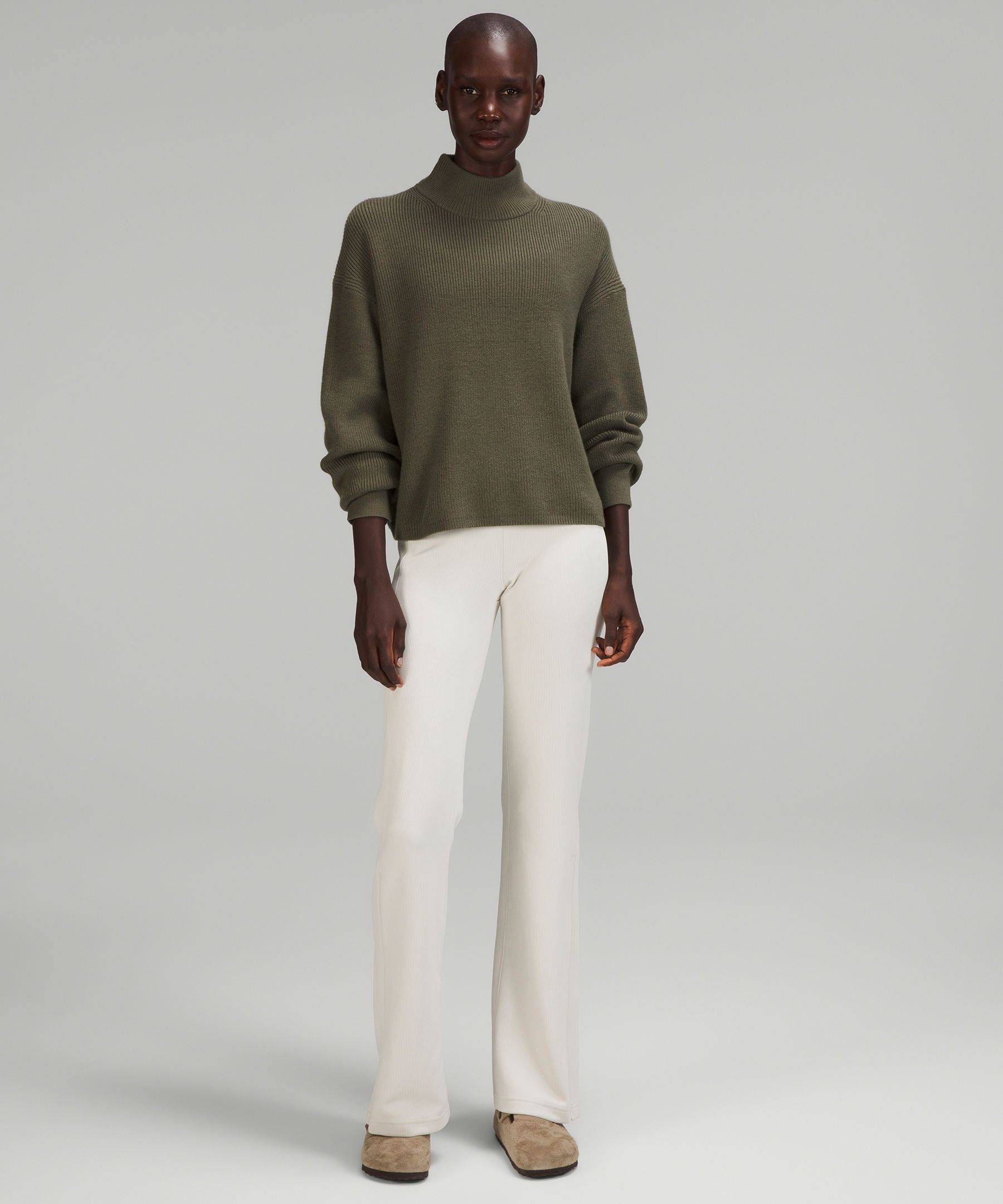 Mock turtleneck sweater in merino wool blend - Studio