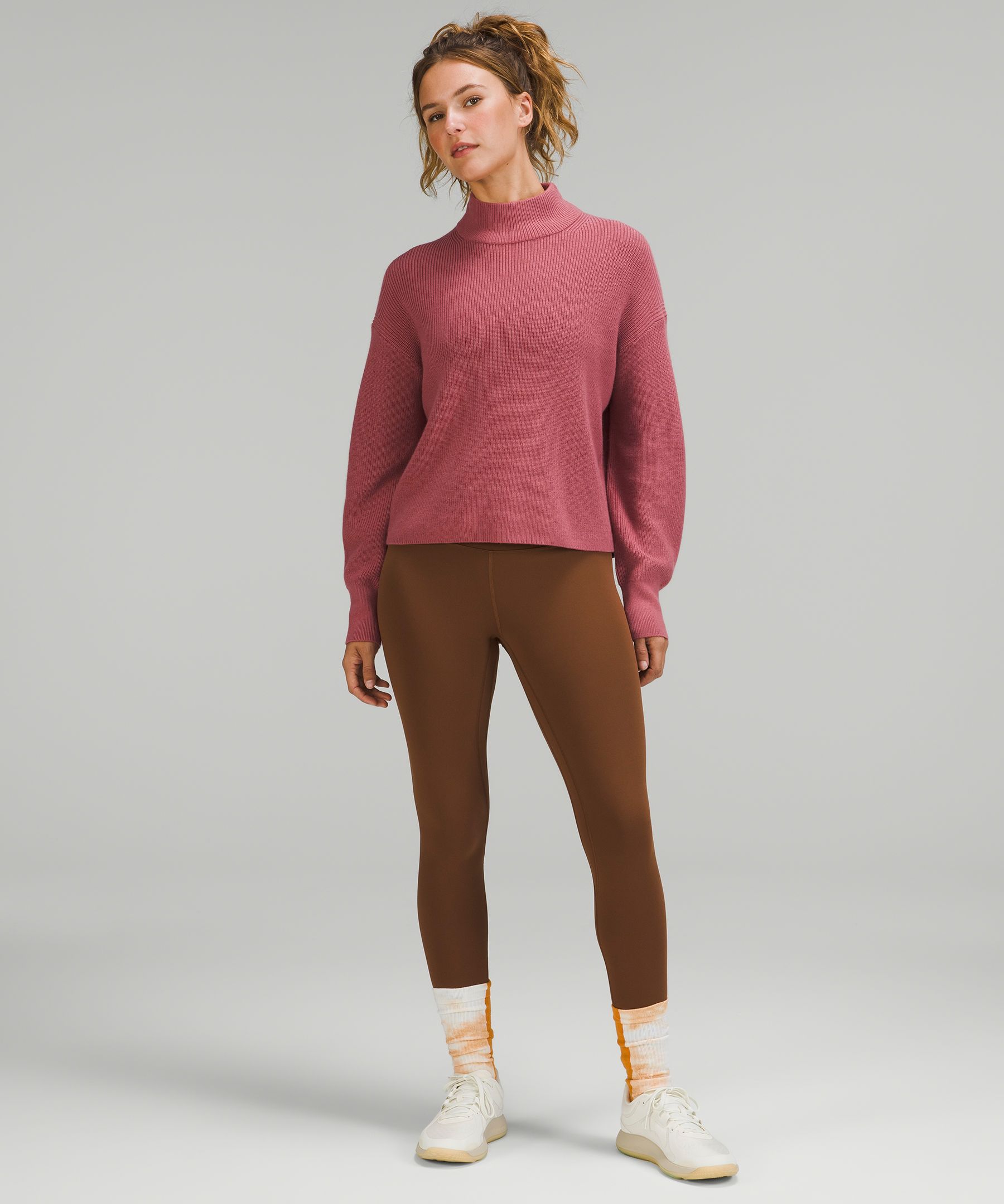 Lululemon Merino Wool-Blend Ribbed Turtleneck Sweater - Heathered
