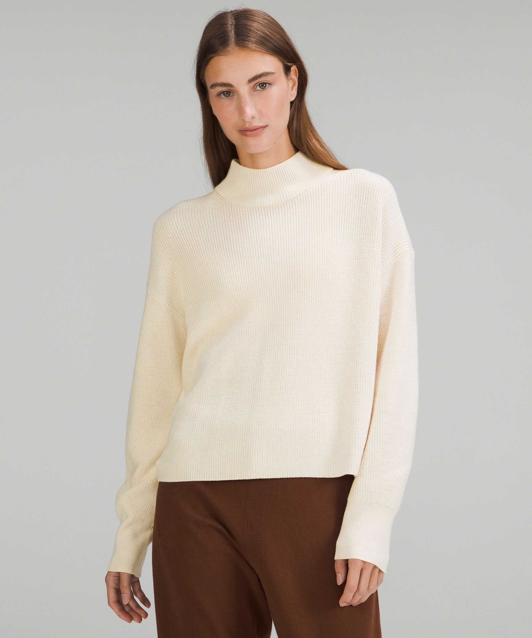 Merino Wool-Blend Ribbed Turtleneck Sweater | Women's Hoodies & Sweatshirts  | lululemon