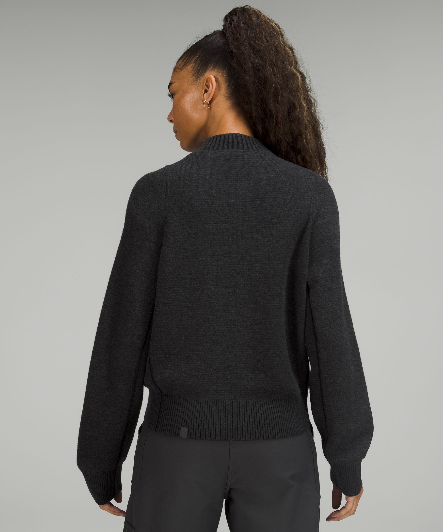 lululemon athletica Reversible Double-knit Crew Neck Sweater in Black