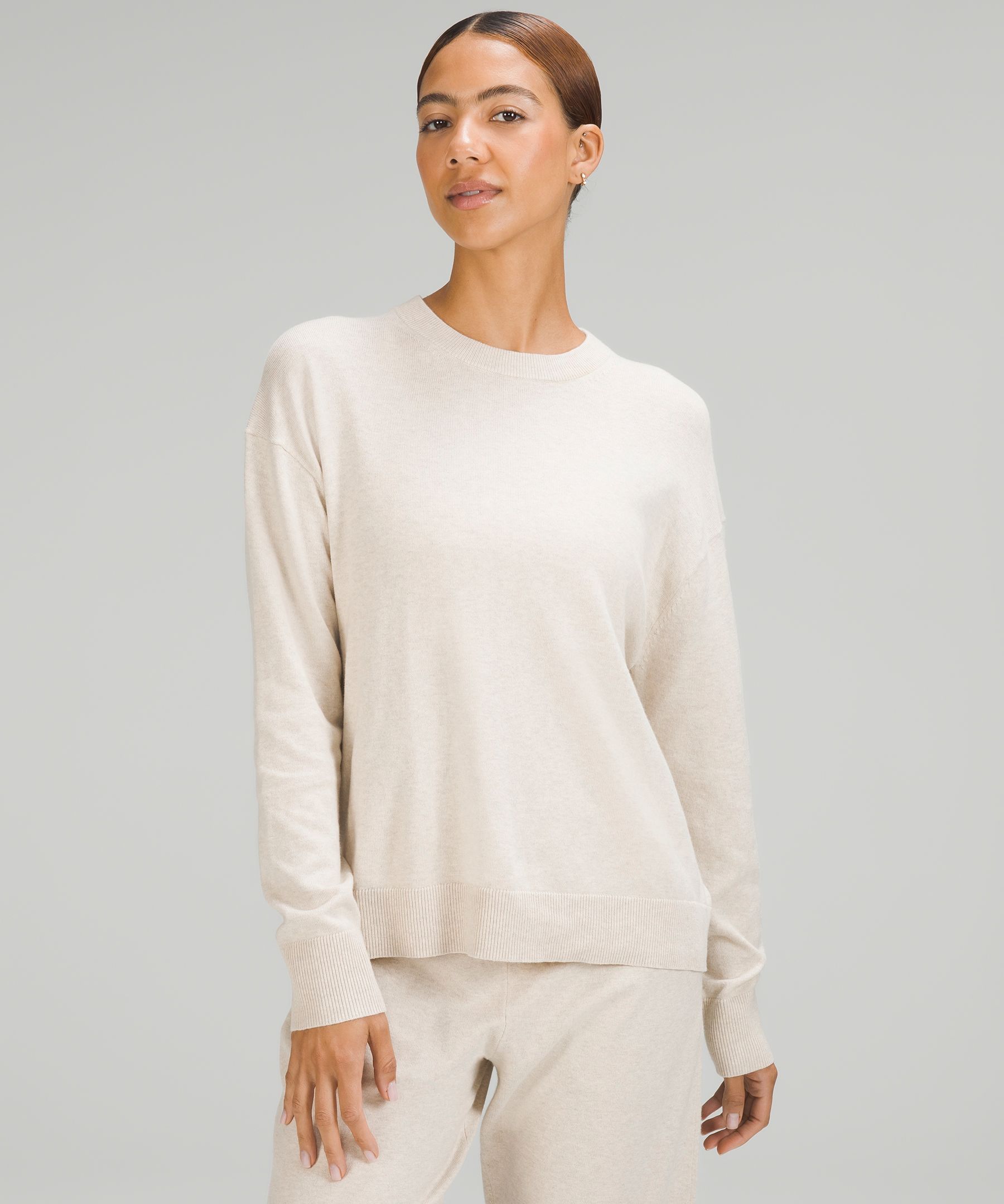 Cotton cashmere crewneck sweater sale