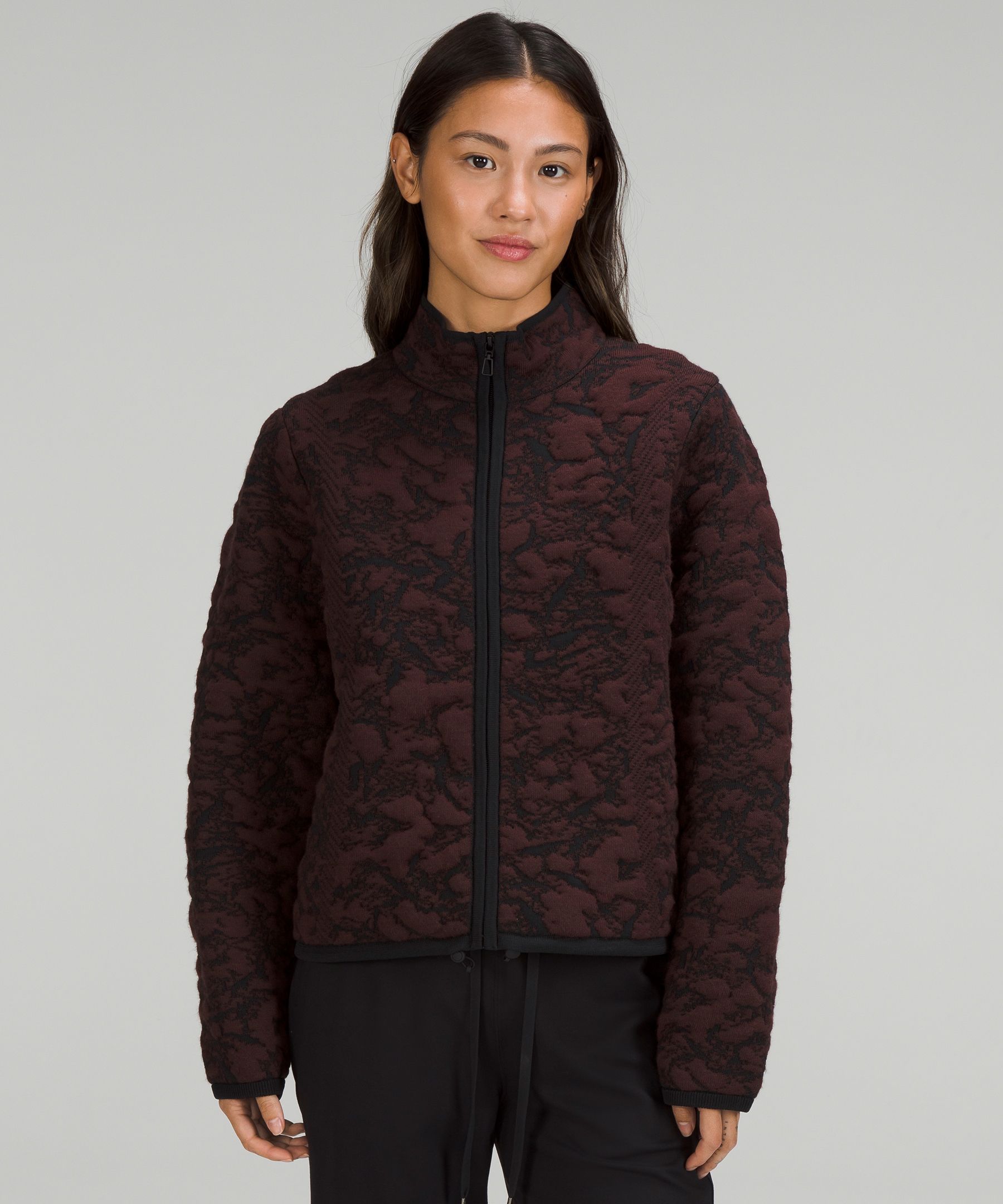 Lululemon Jacquard Multi-Texture Sweater Jacket - Heathered Vapor - lulu  fanatics