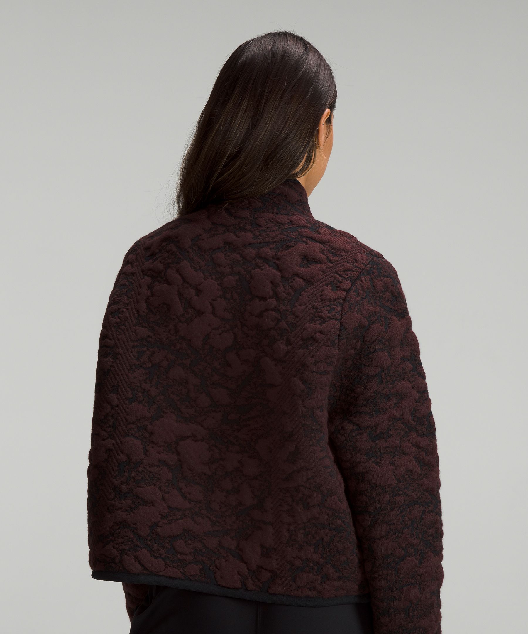 Lululemon NEW Jacquard Multi-Texture Sweater Jacket in Red Merlot / Black  NWT 6 - $100 New With Tags - From BLuxe