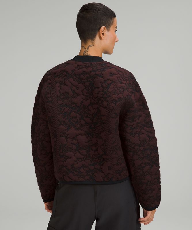 Jacquard Multi-Texture Crew Neck Sweater