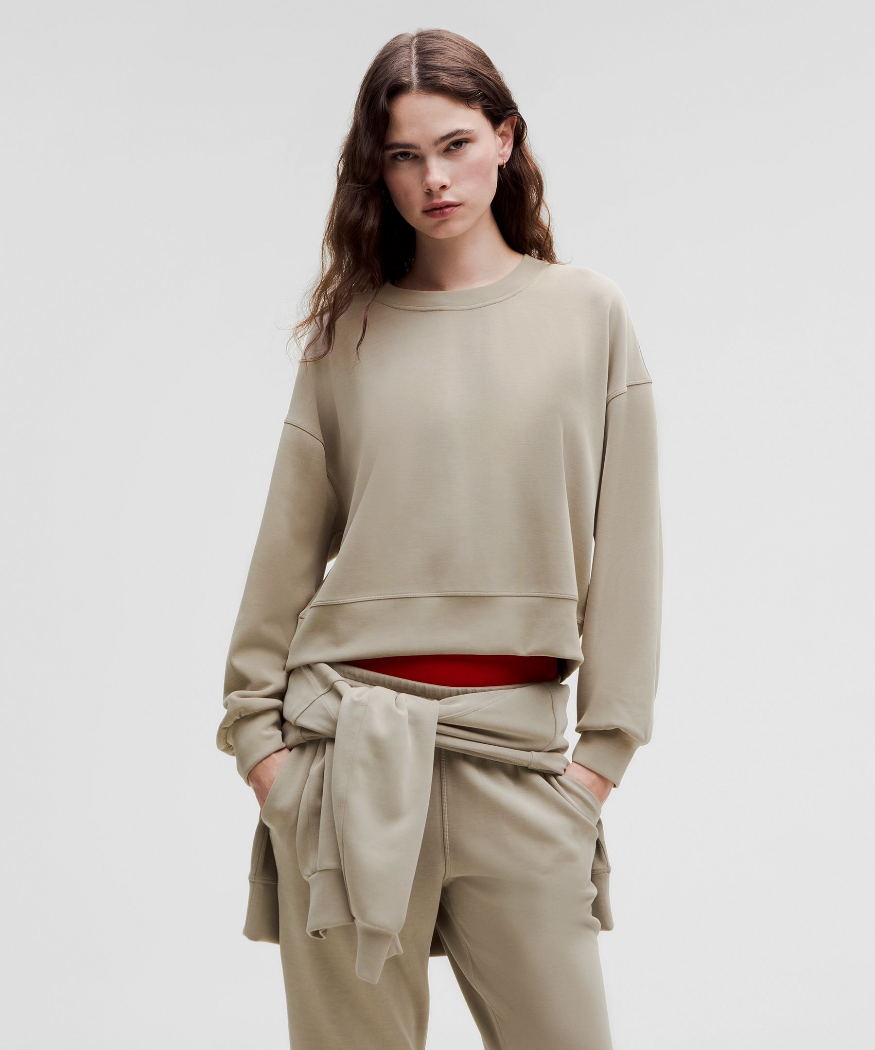 Softstreme Perfectly Oversized Cropped Crew - White,Neutral