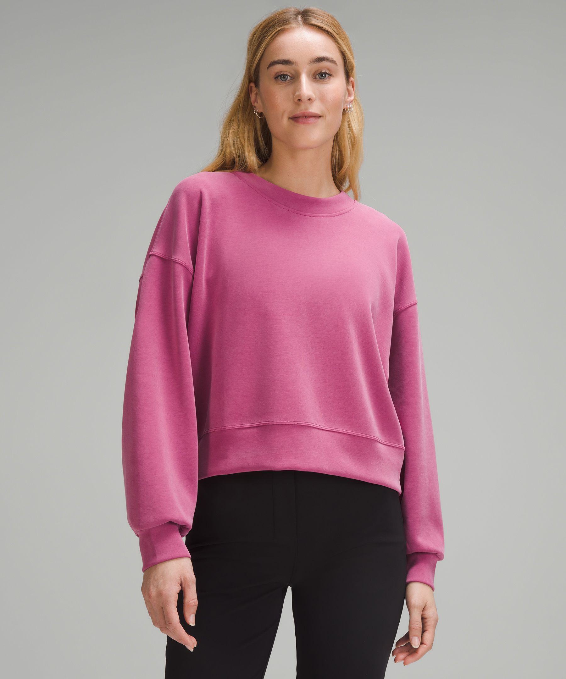 online offers NWT Lululemon Athletica Warm Down Crew Neck Velour Top Cassis  8