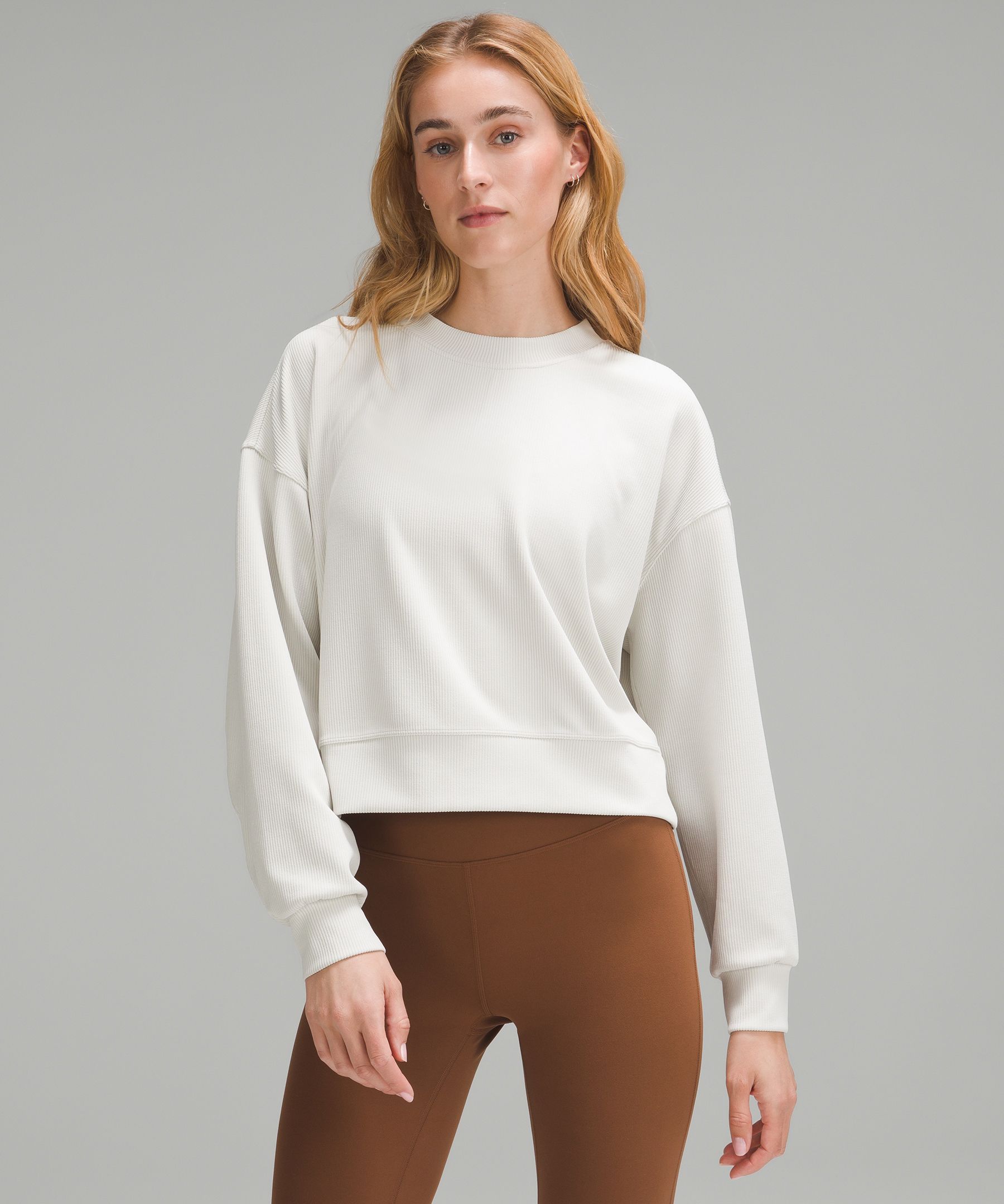 Softstreme Perfectly Oversized Ribbed Cropped Crew