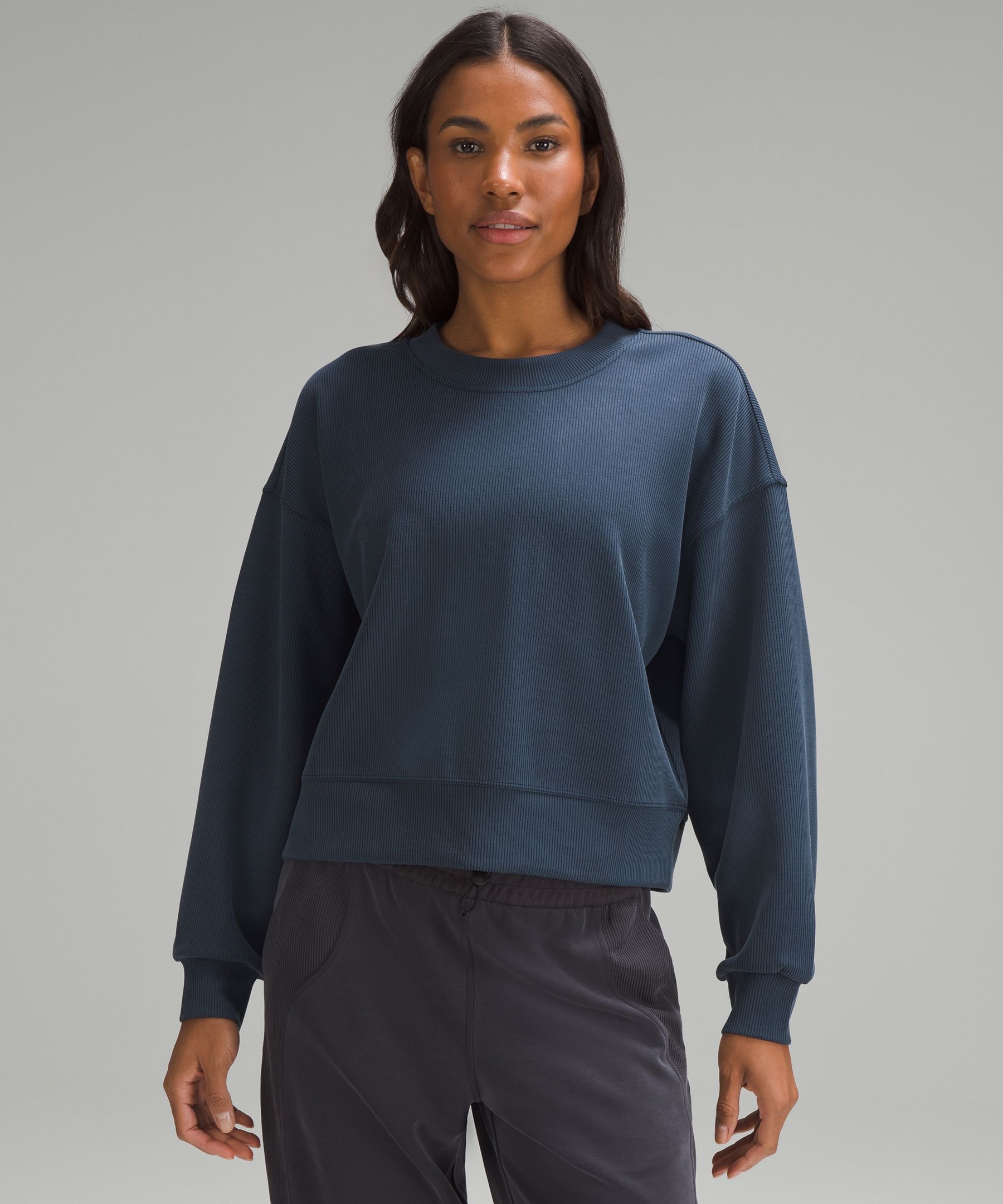 Softstreme Perfectly Oversized Ribbed Cropped Crew