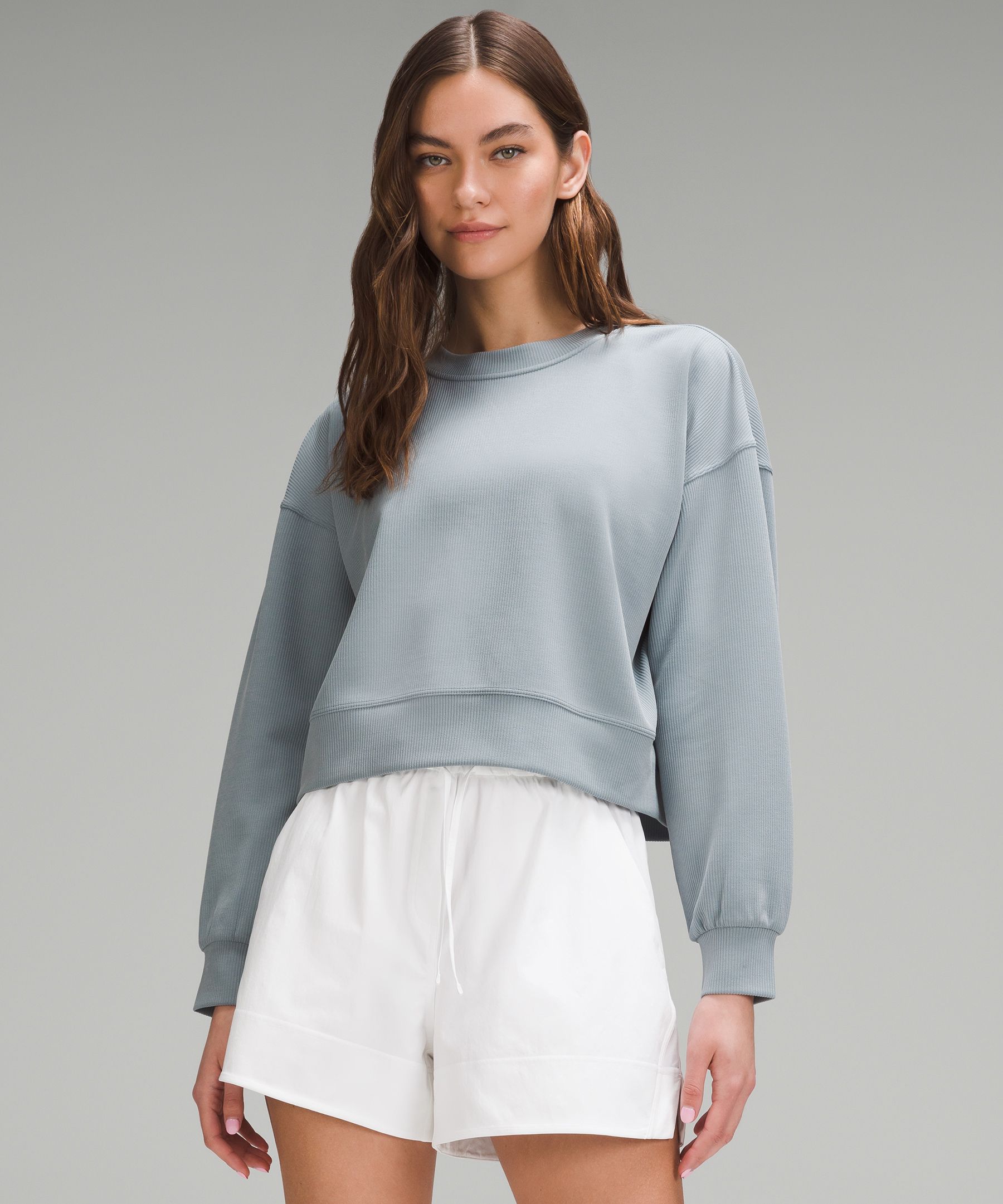 Softstreme Perfectly Oversized Ribbed Cropped Crew