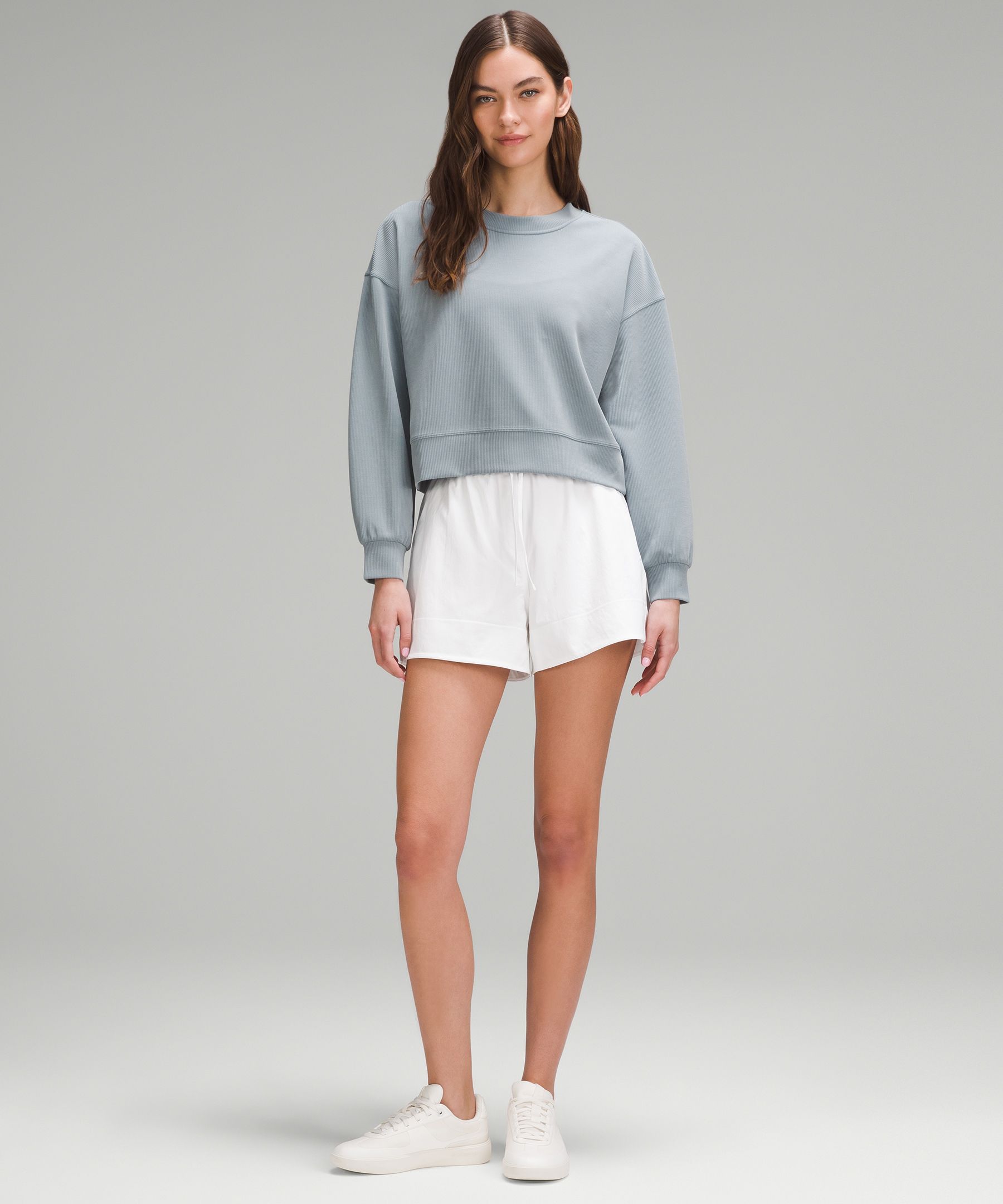 Softstreme Perfectly Oversized Ribbed Cropped Crew