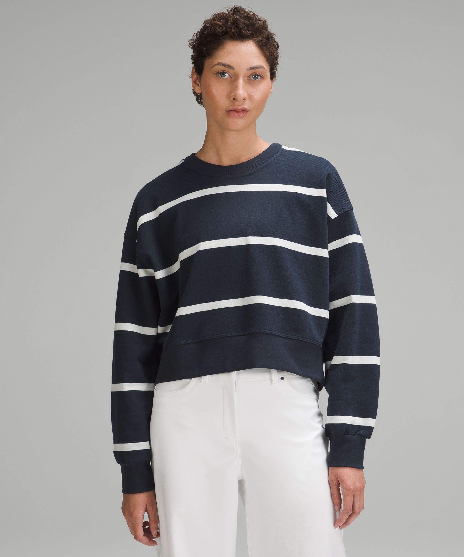 Perfectly Oversized Cropped Crew *Stripe