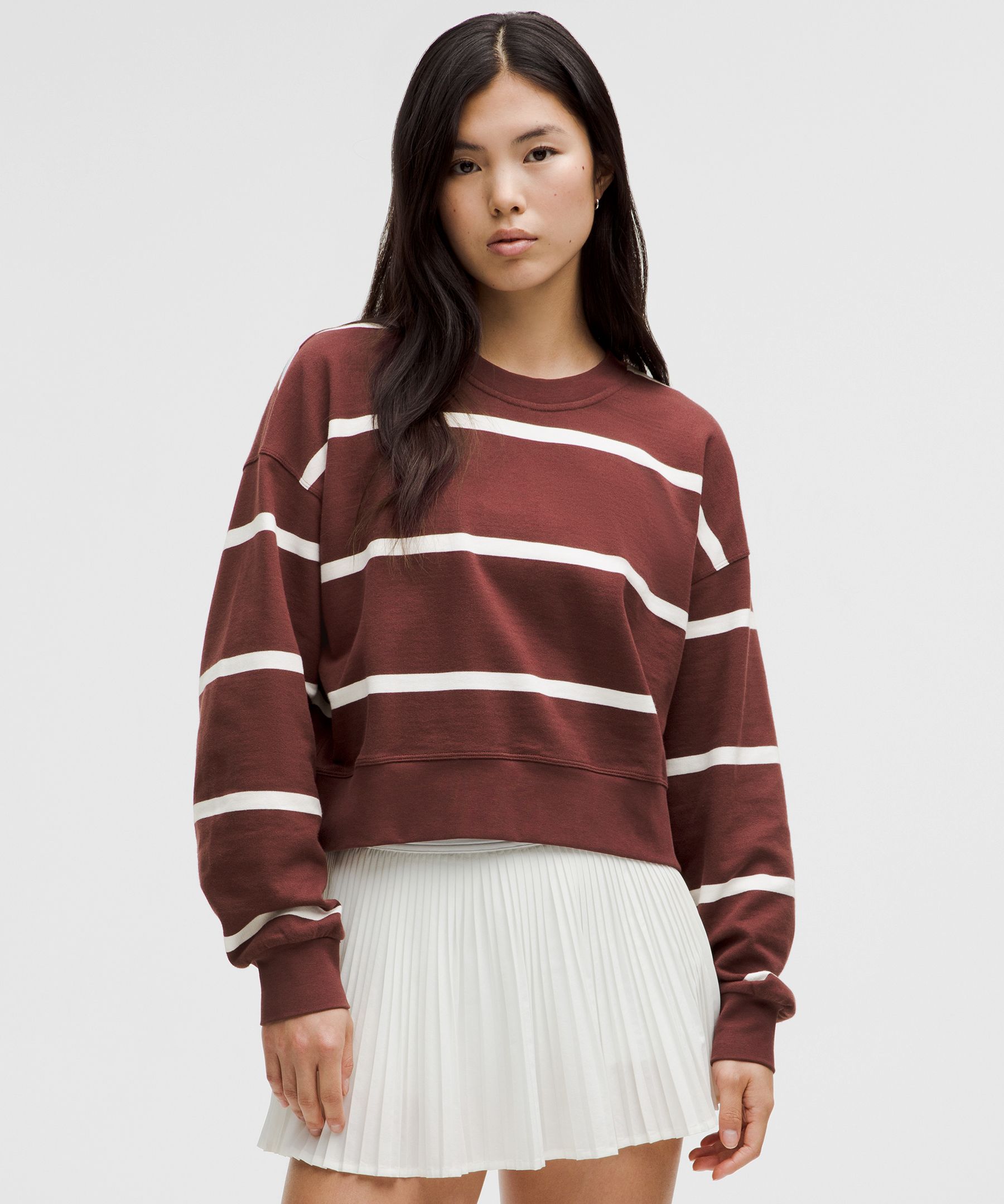 Perfectly Oversized Cropped Crew Stripe