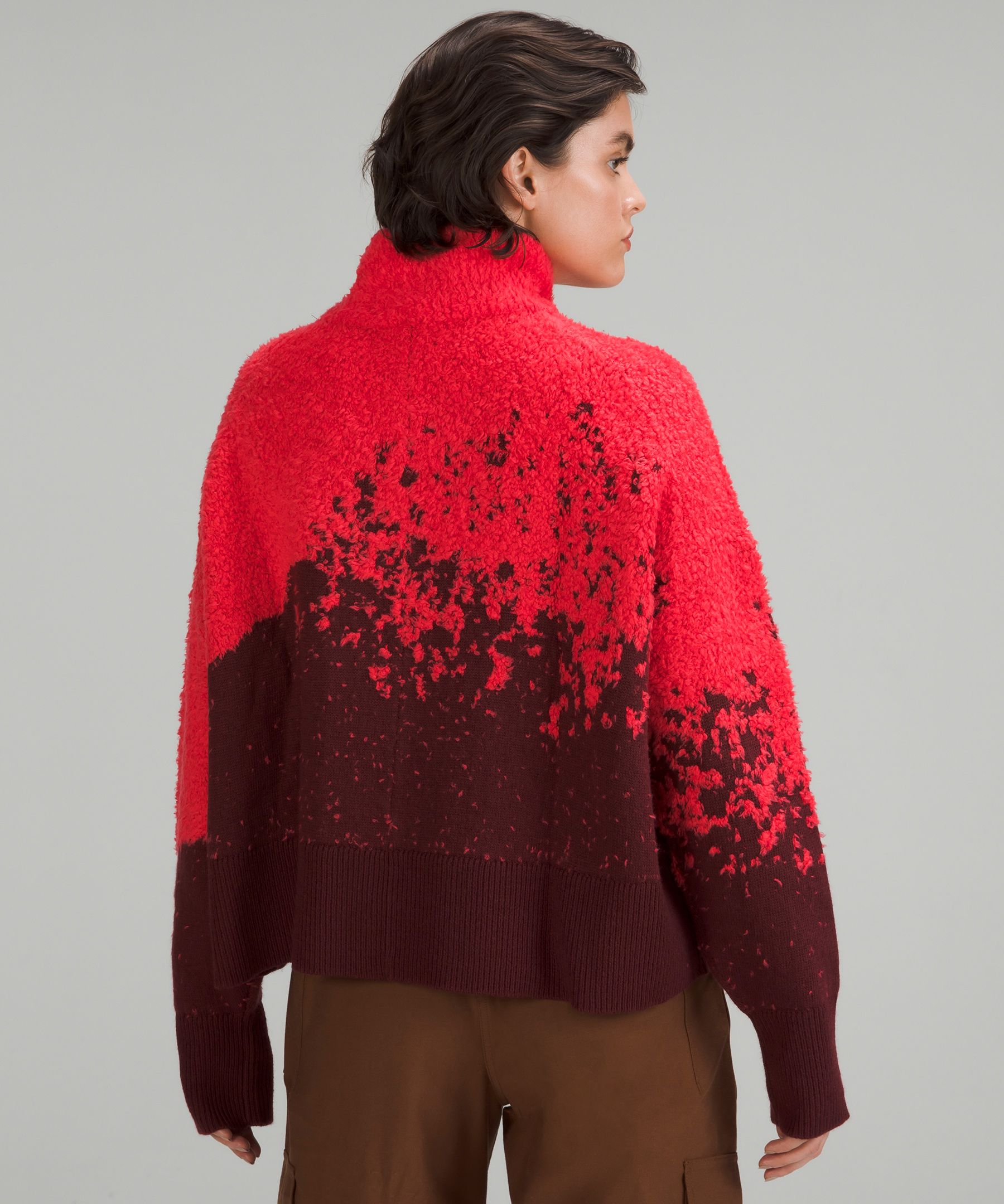 Lululemon Jacquard Multi-Texture Crew Neck Sweater - Red Merlot